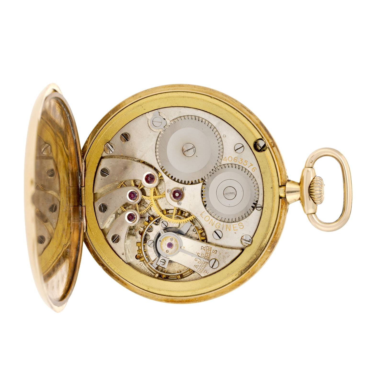 Longines, montre de poche petite seconde en or 750, années 1920 Mouvement: cal. 18.79, m - 5