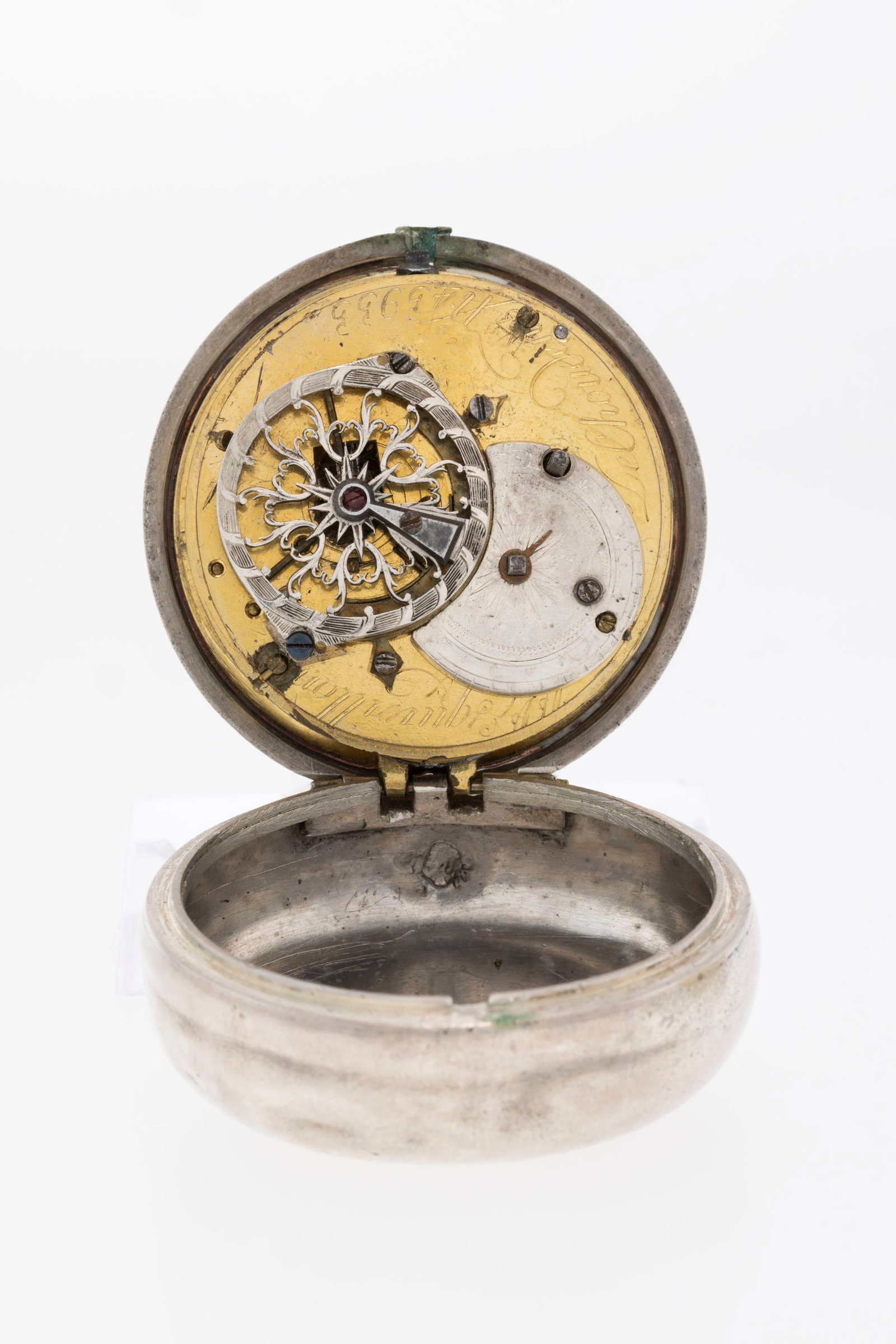 Esquivillon & De Choudens, montre de poche à coq en argent, 2ème partie XVIIIe s. Mouvem - 4