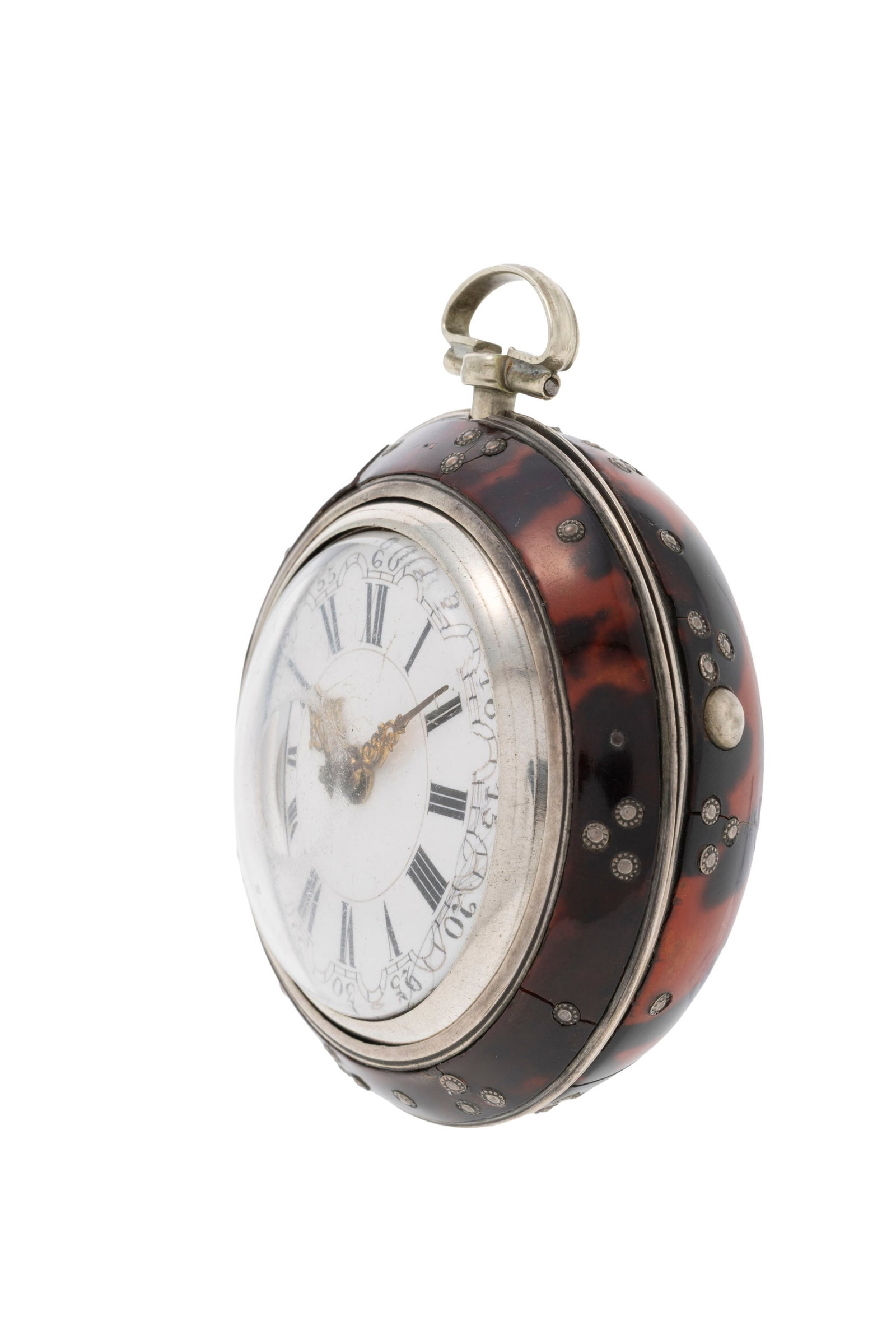 Montre de poche à coq en argent avec deux boîtiers de protection en argent dont un recouve - 2