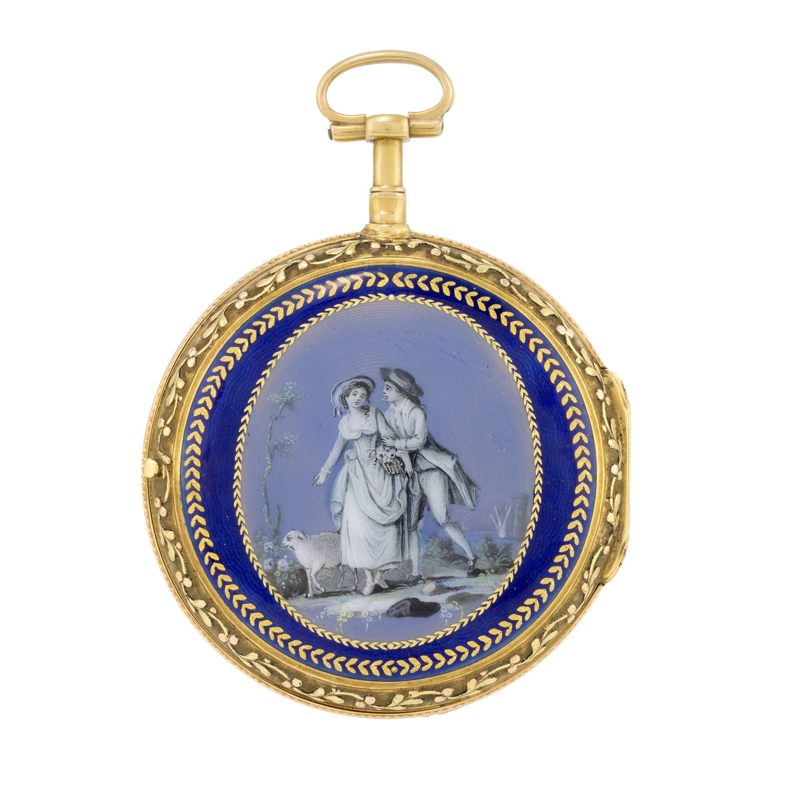 Berthoud à Paris, montre de poche à coq 3 ors 750 ornée d'une scène galante  - 2