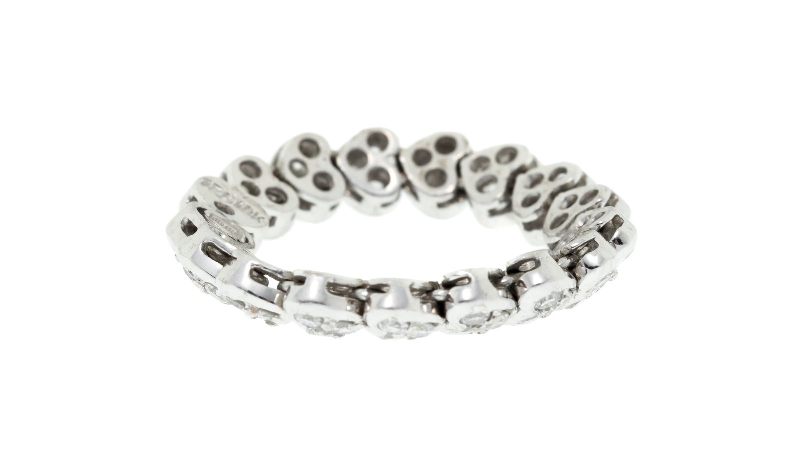 Adler, bague souple articulée d'une succession de cœurs sertis de diamants taille brillant - 2