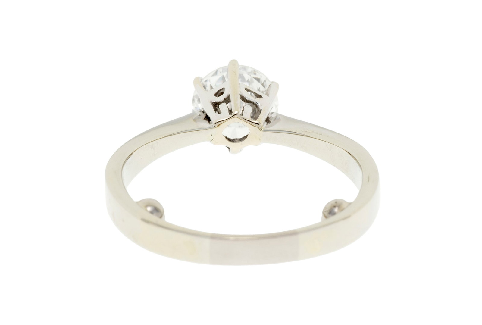 Solitaire en or gris 750 serti d'un diamant taille brillant (env. 1.1 ct), doigt environ 55-15 - 3