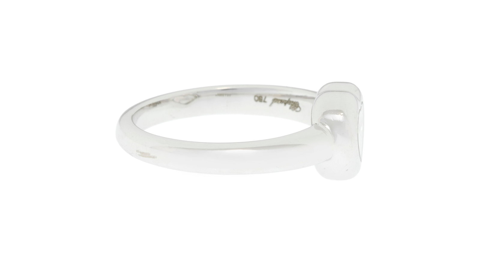 Chopard, Happy Diamonds, bague cœur or gris 750 ornée d'un diamant mobile entre deux plaqu - 2