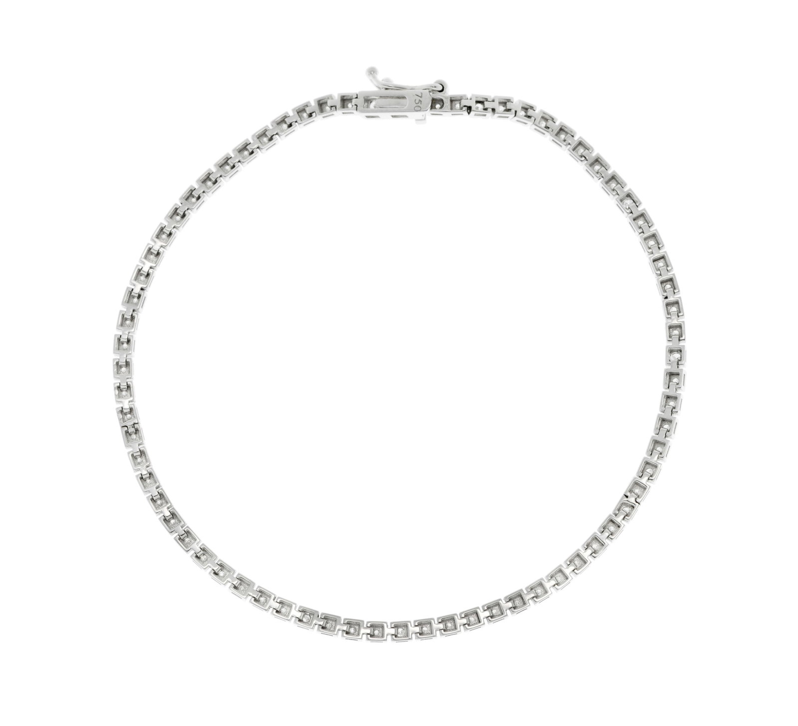 Bracelet rivière en or gris 750 serti de diamants taille brillant, long. 17.3 cm - 3