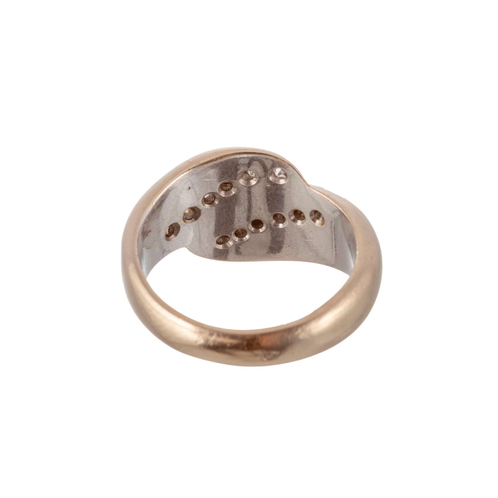 Bague or gris 750 sertie de deux lignes de diamants taille brillant, doigt 51-11, 8g - 3