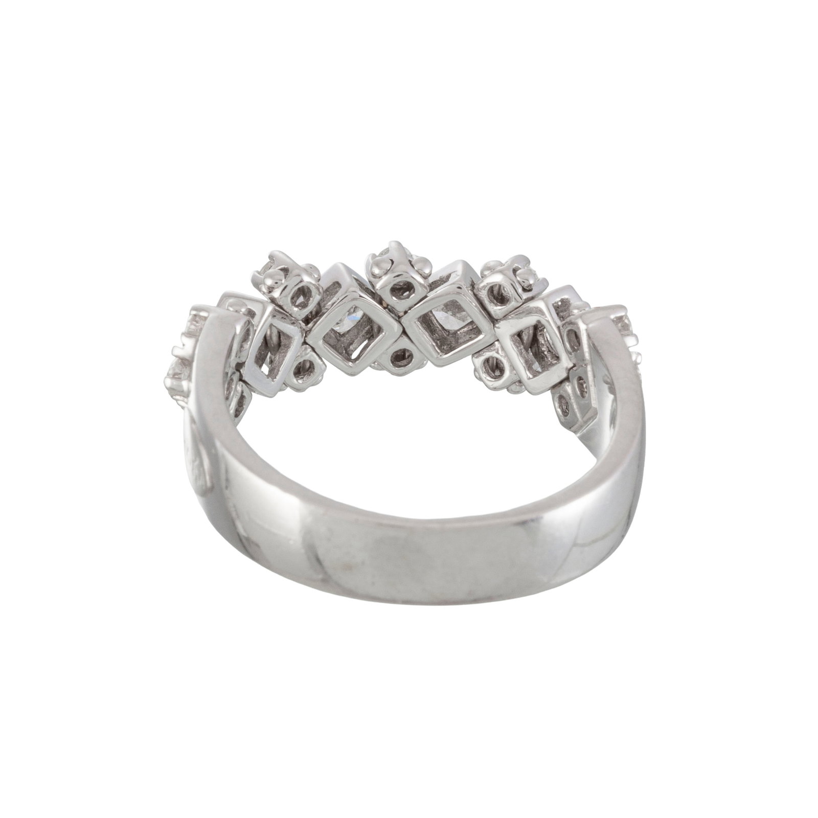 Marika, bague semi rigide or gris 750 sertie de diamants taille brillant, signée, doigt 56-16,  - 4