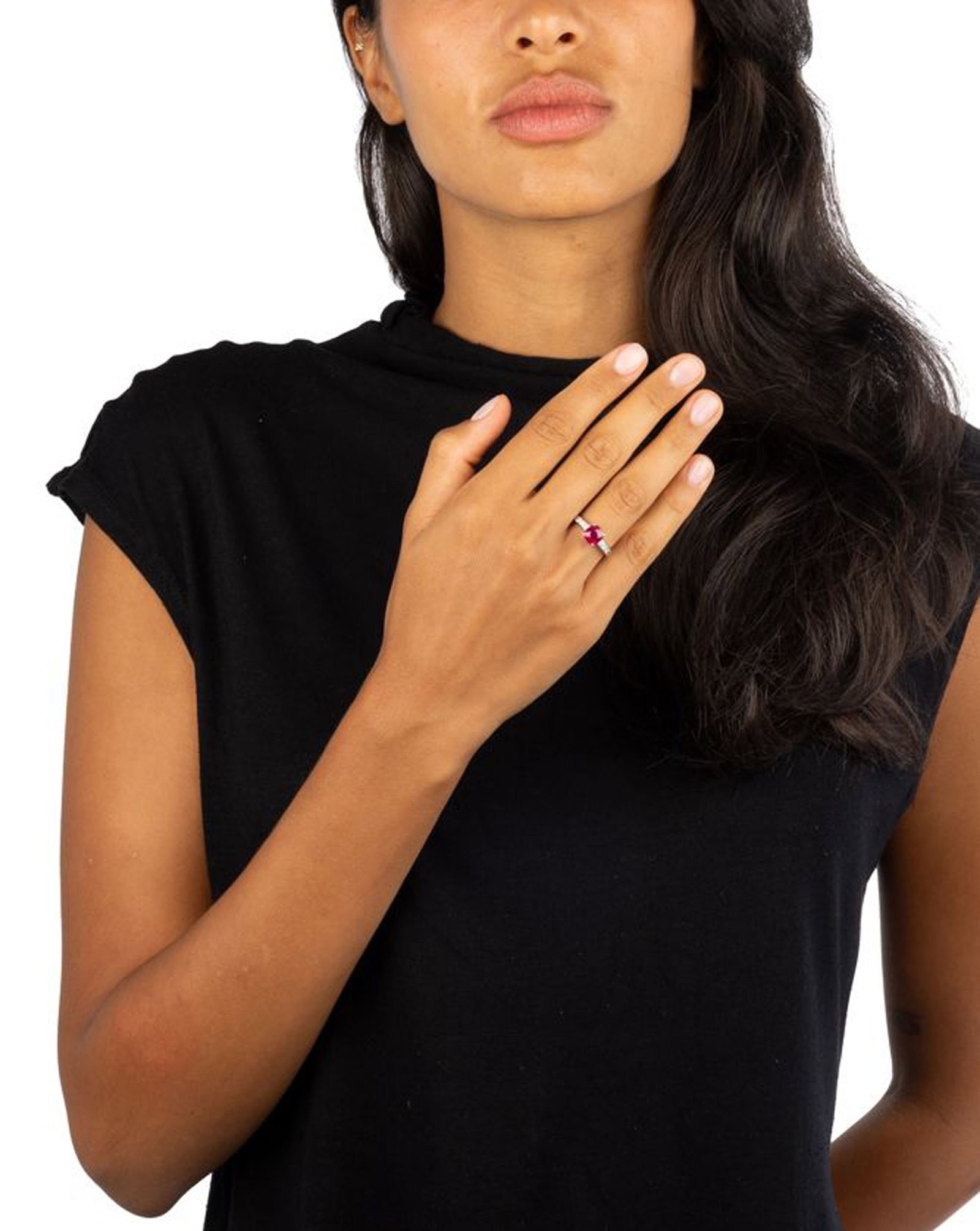 Bague or gris 750 sertie d'un rubis birman taille coussin de 2.076 carats, chauffé, selon le ra - 4