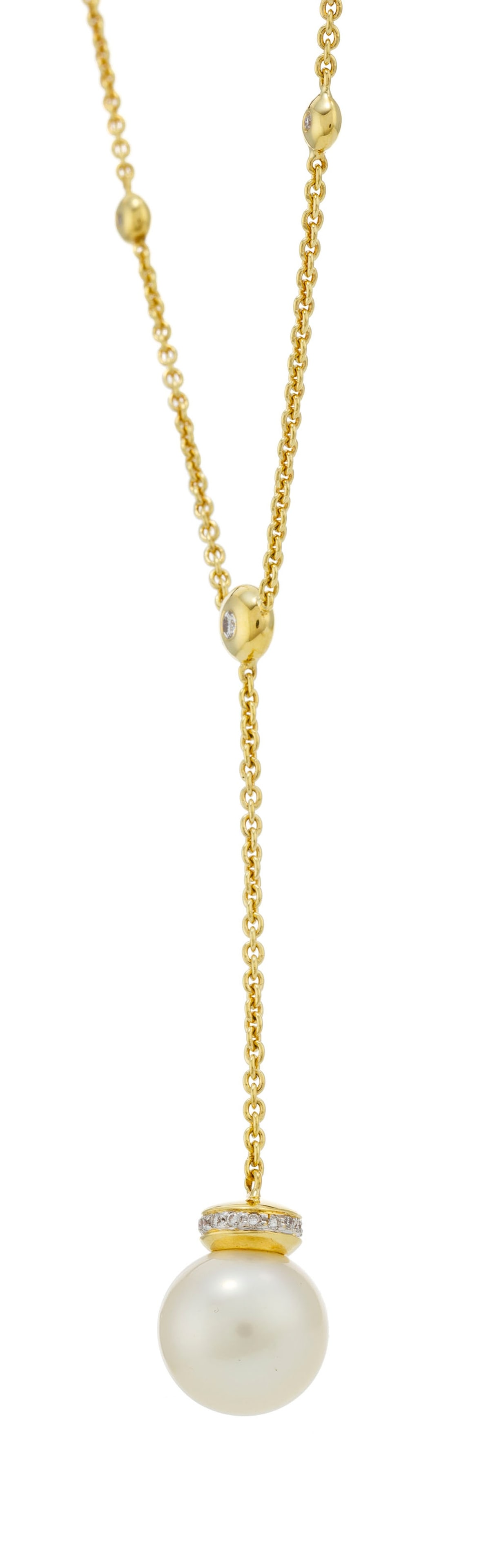 Collier or 750 à maille forçat serti de diamants taille brillant sur des élément - 2