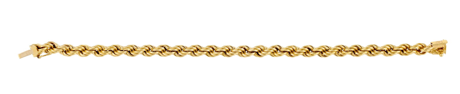 Bracelet or 585 à maillons torsadés, long. 19.8 cm, 8g - 3