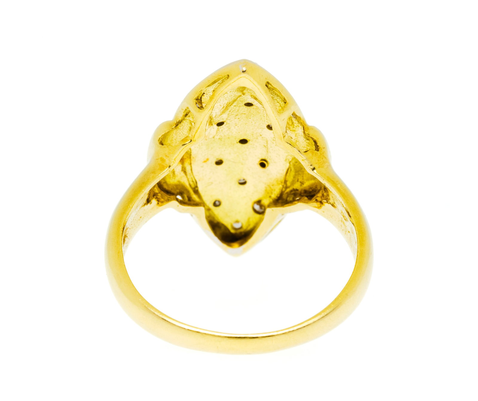 Bague marquise 2 ors 750 sertie de diamants taille 8/8, doigt 53-13, 5g - 3