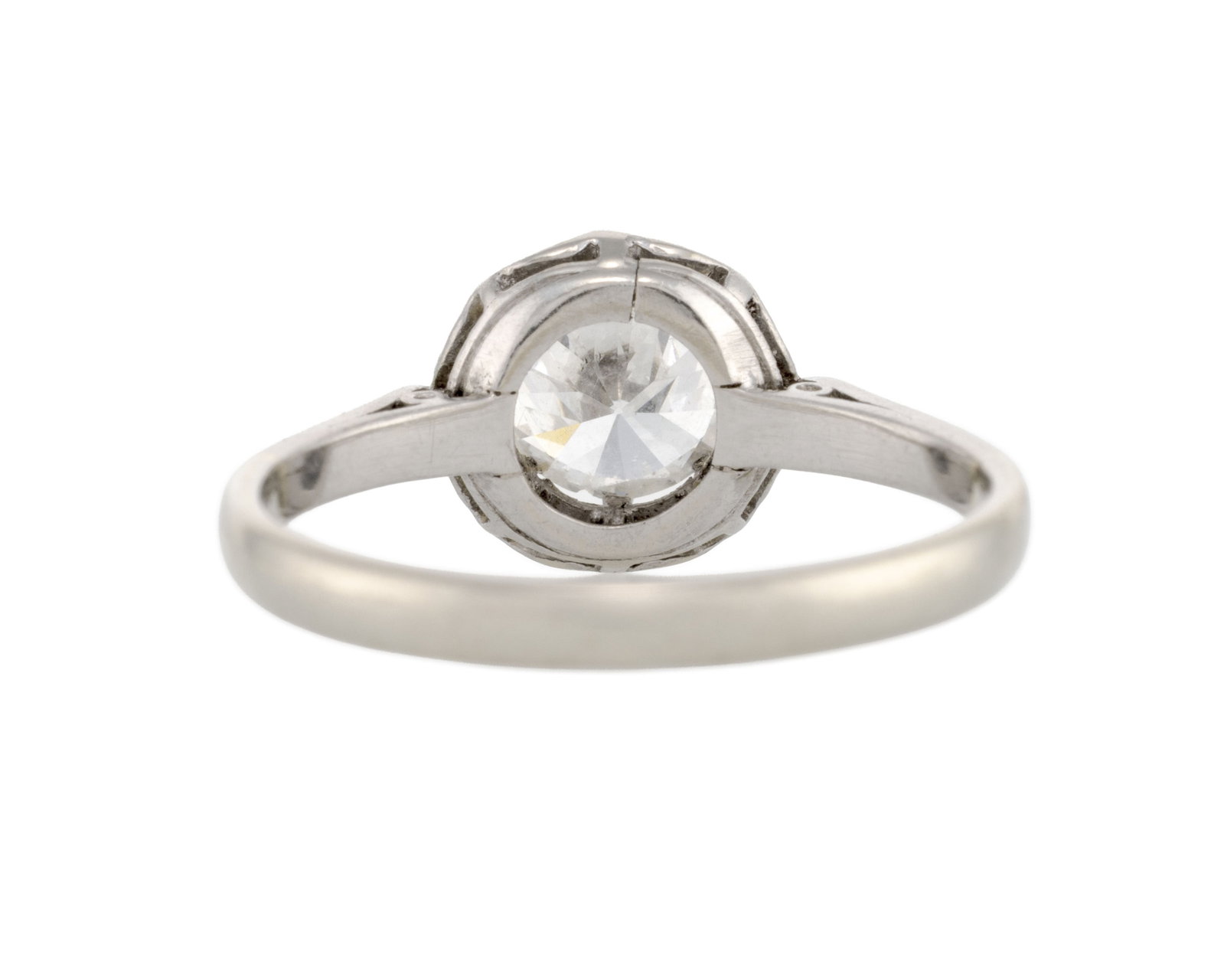 Solitaire or gris 750 serti d'un diamant taille brillant (env. 0.80 ct), doigt 52-12 - 3