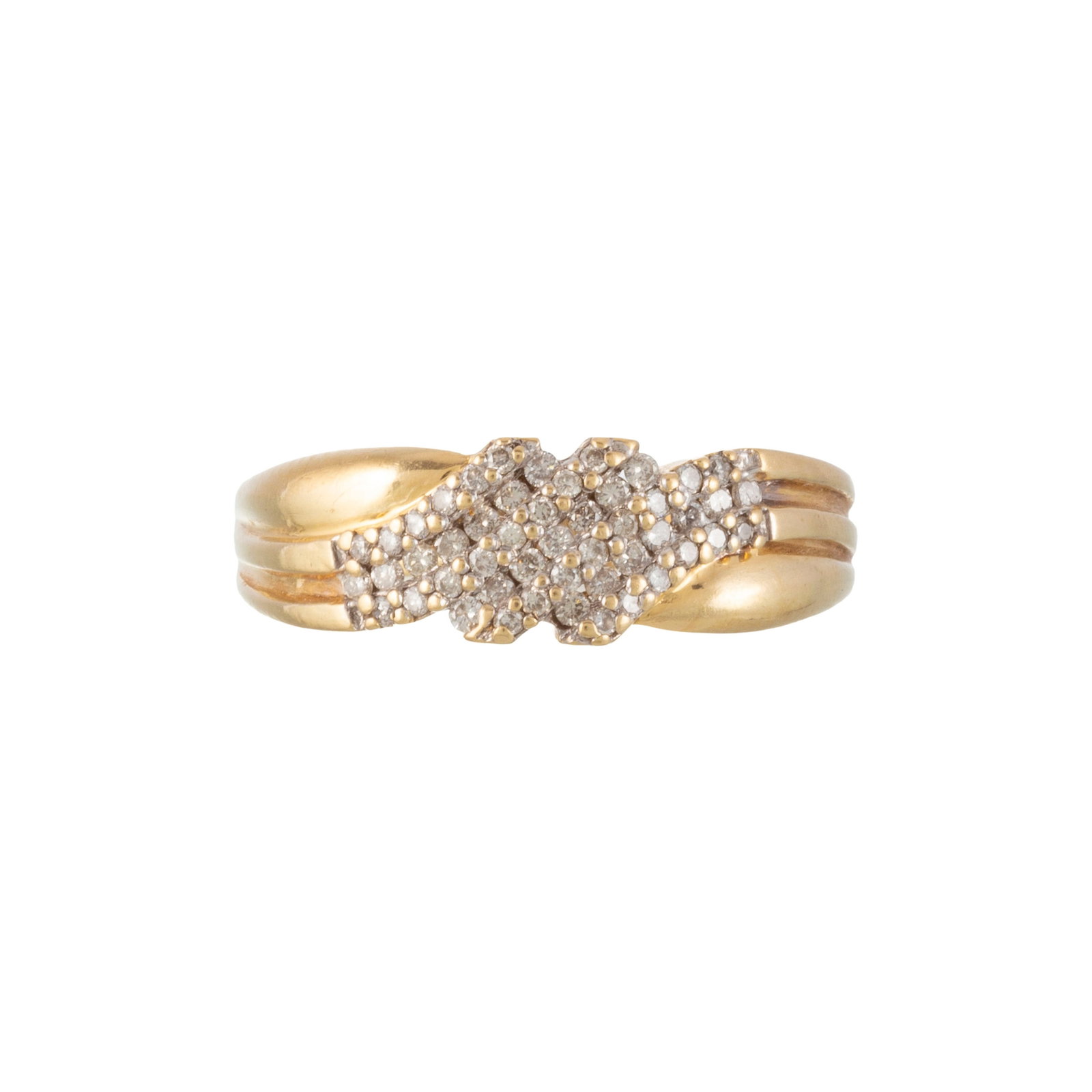 Bague en or 750 sertie de lignes de diamants taille brillant, doigt 58-18, 4g: Bague en or 750 sertie de lignes de diamants taille brillant, doigt 58-18, 4g Condition Monture: Bon état de conservation général. Présence de rayures et de légers signes