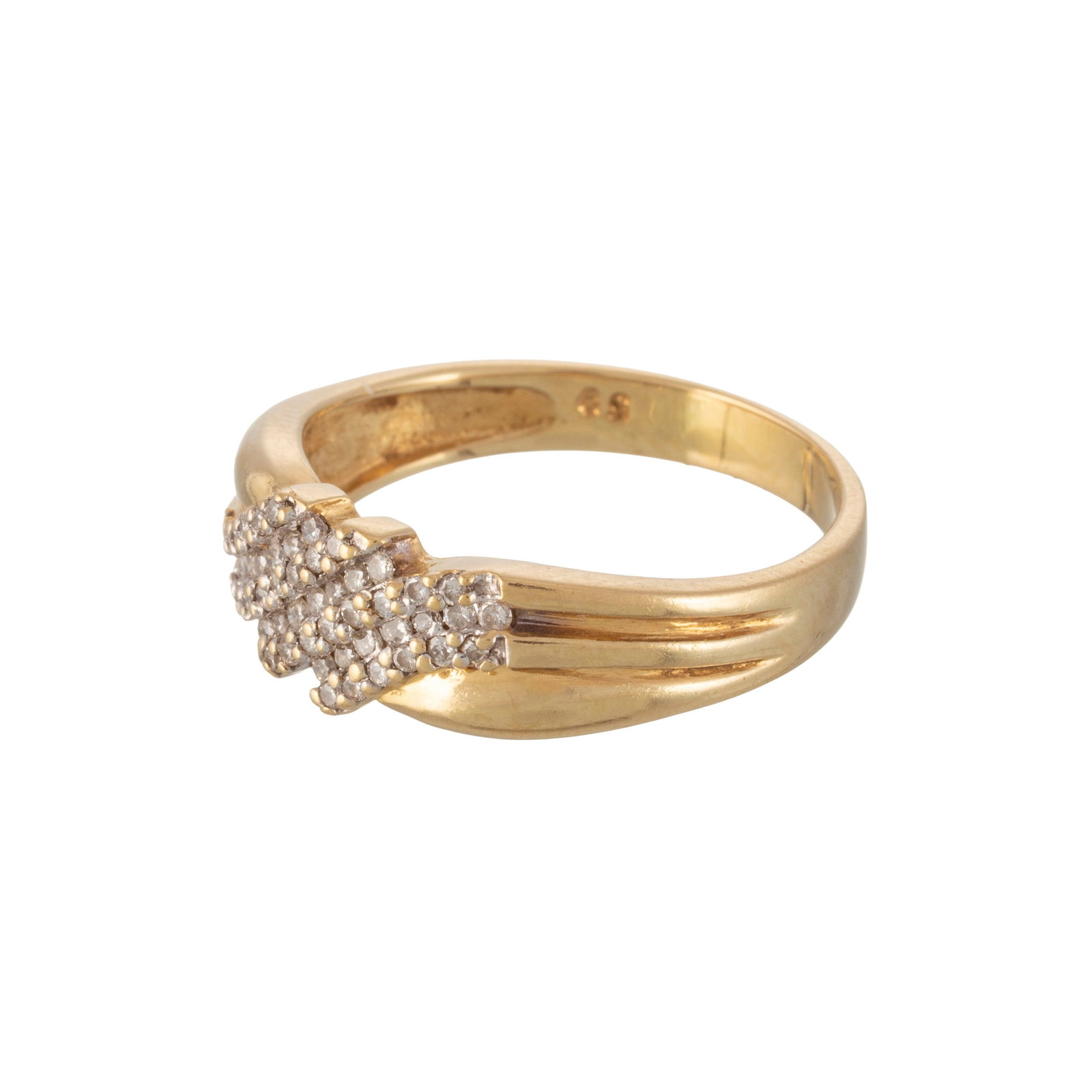 Bague en or 750 sertie de lignes de diamants taille brillant, doigt 58-18, 4g - 3