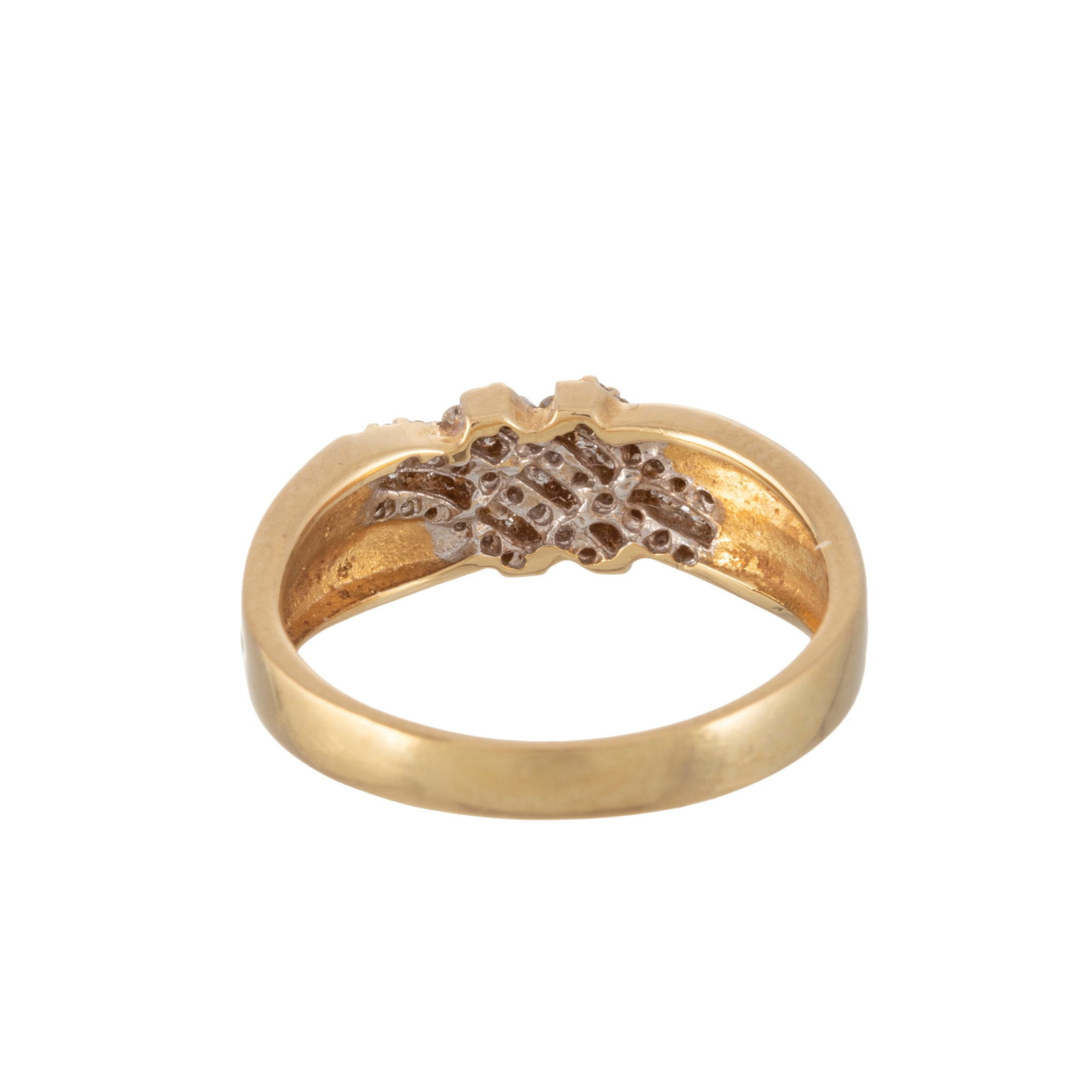 Bague en or 750 sertie de lignes de diamants taille brillant, doigt 58-18, 4g - 4