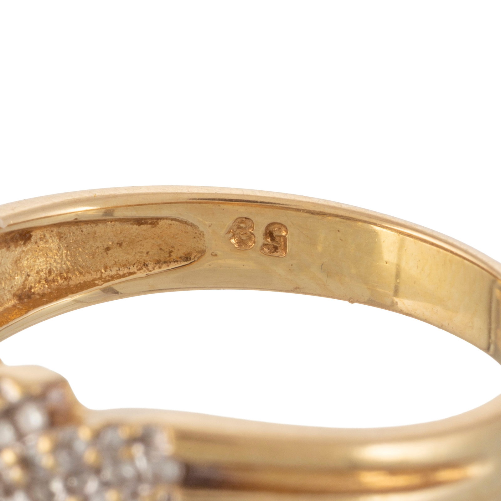 Bague en or 750 sertie de lignes de diamants taille brillant, doigt 58-18, 4g - 5