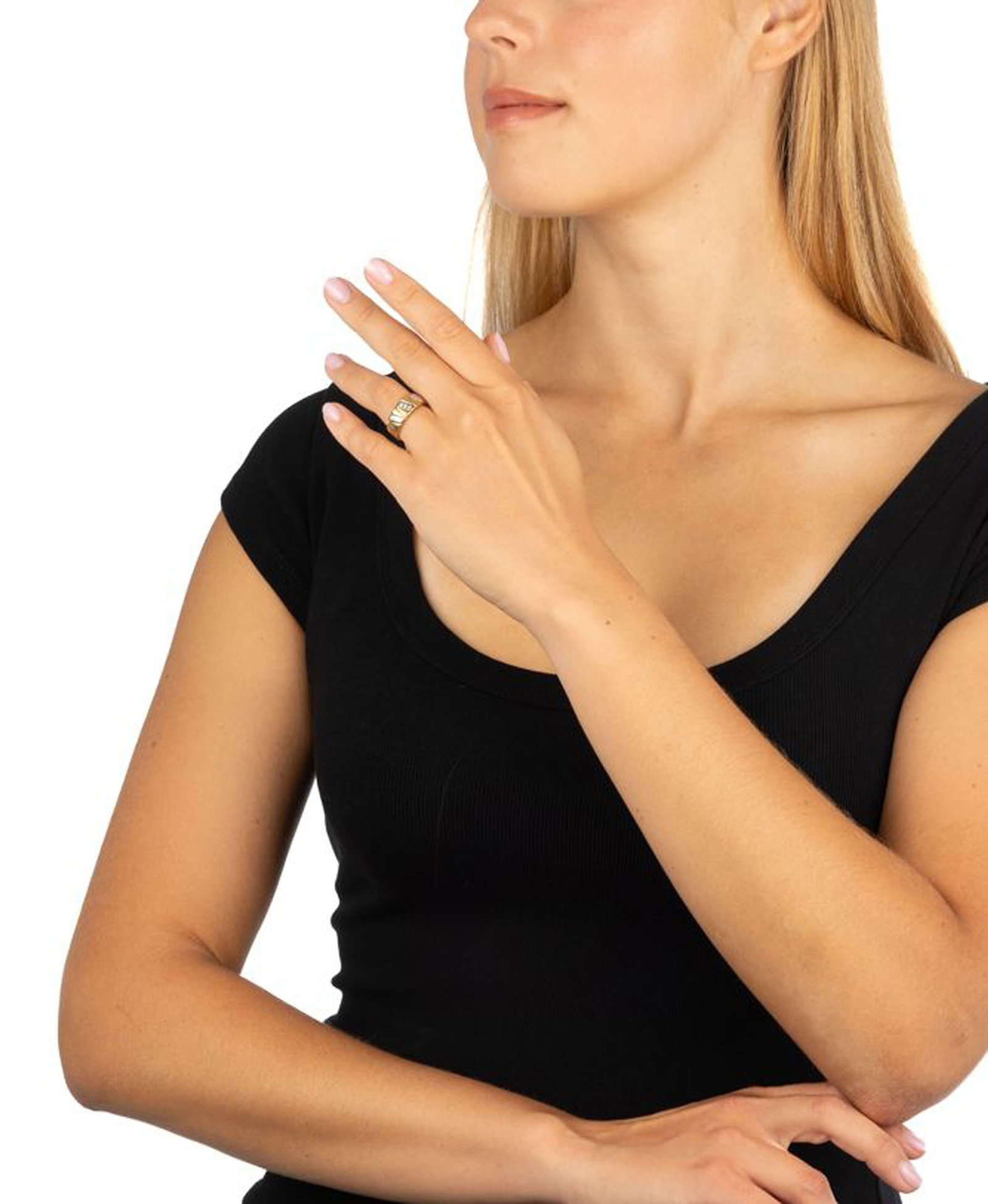 Bague 3 ors 750 sertie de lignes de diamants taille brillant, doigt 52-12, 5g - 4