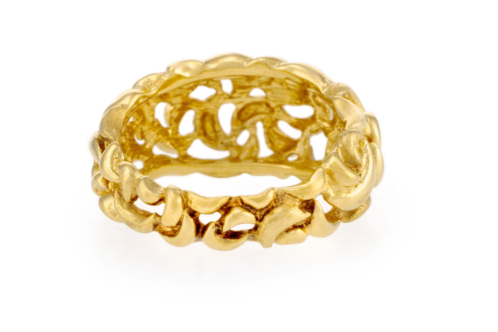 Gilbert Albert, bague or 750 texturé à motif de petits croissants de lune, signée, do - 3
