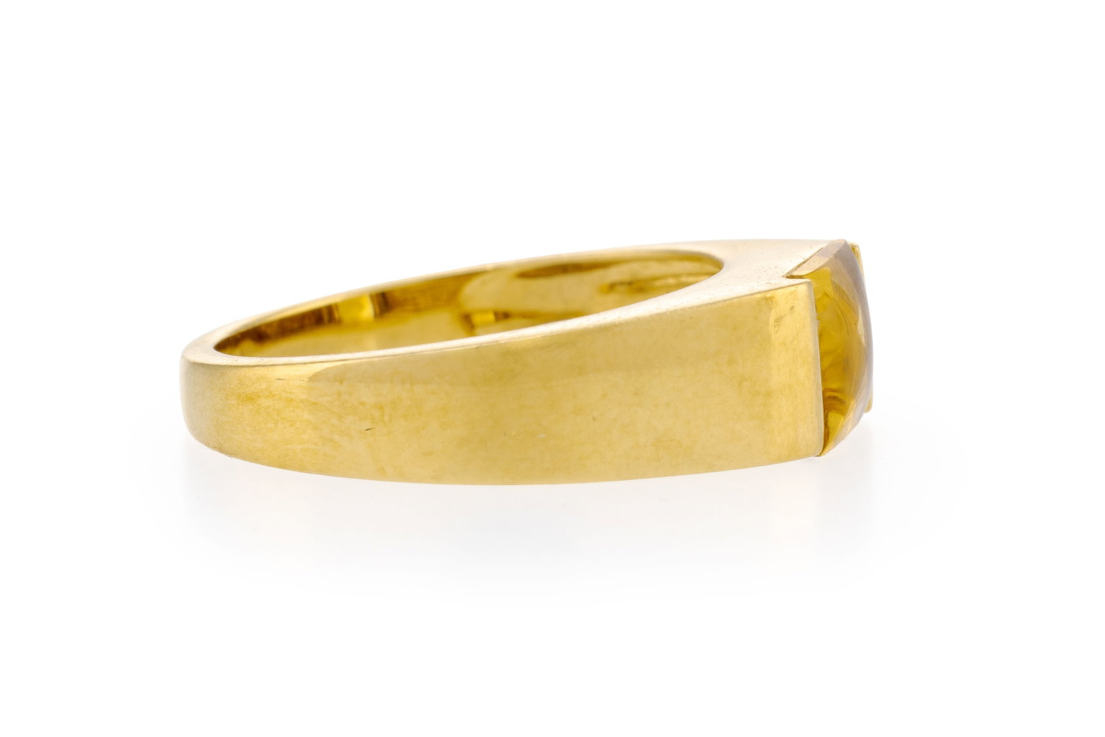Bague or 750 sertie d'une citrine buff-top, doigt 54-14, 4g - 2