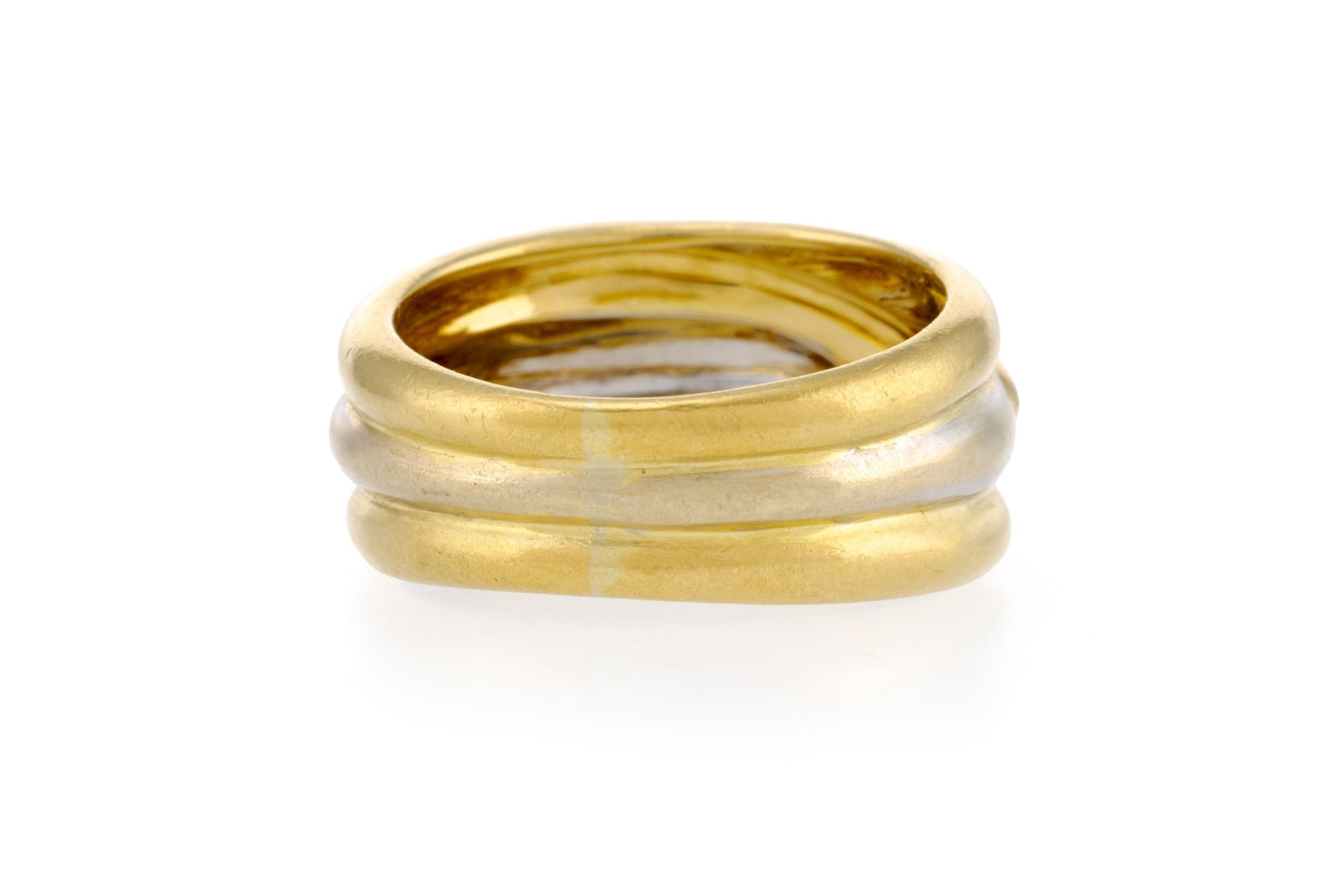 Gübelin, bague 2 ors 750 à motif godronné, signée, doigt 54-14, 9g - 3