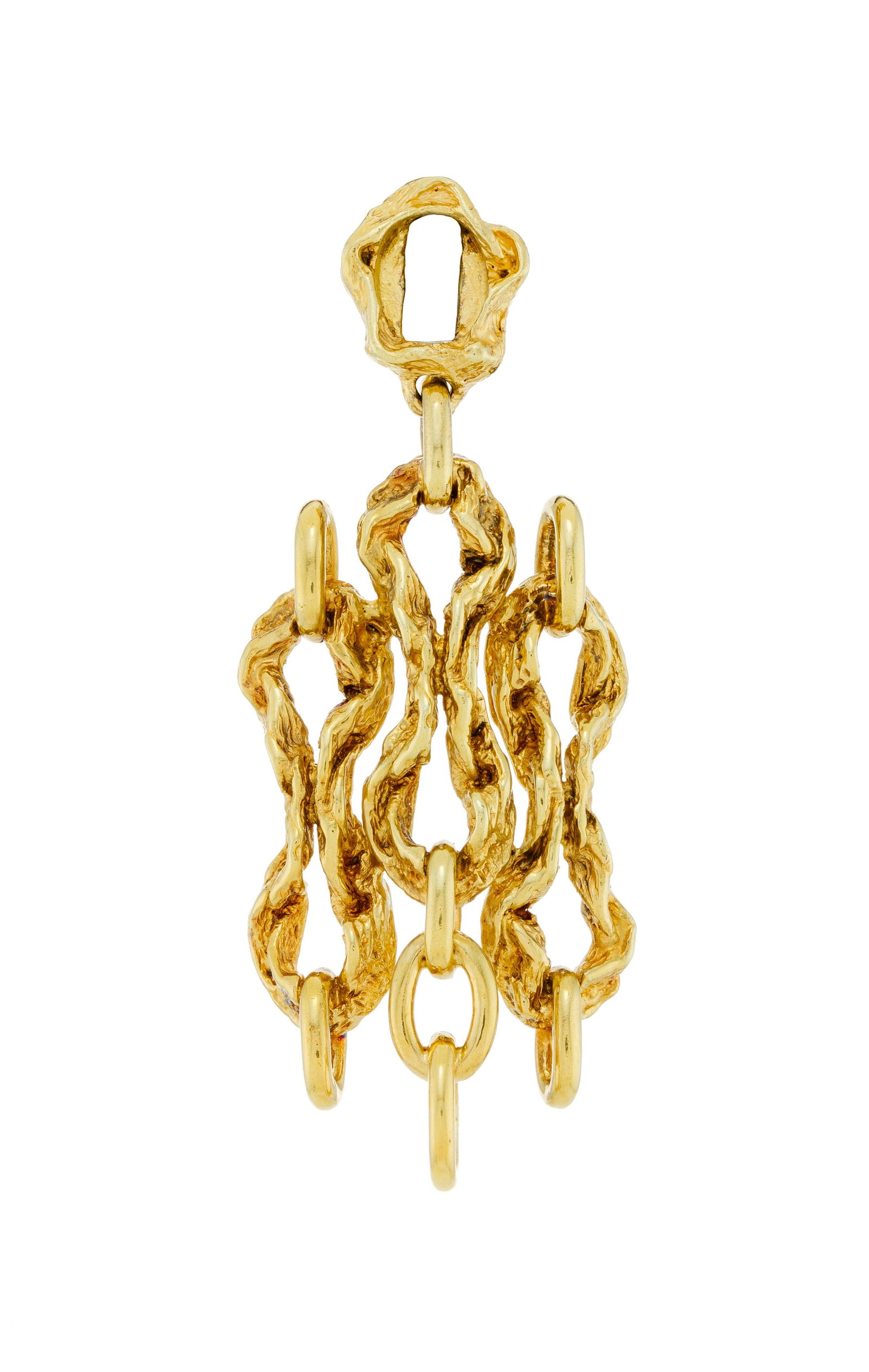 Gilbert Albert, sautoir en vermeil froissé, on joint un pendentif au design identique fabriqu&# - 2