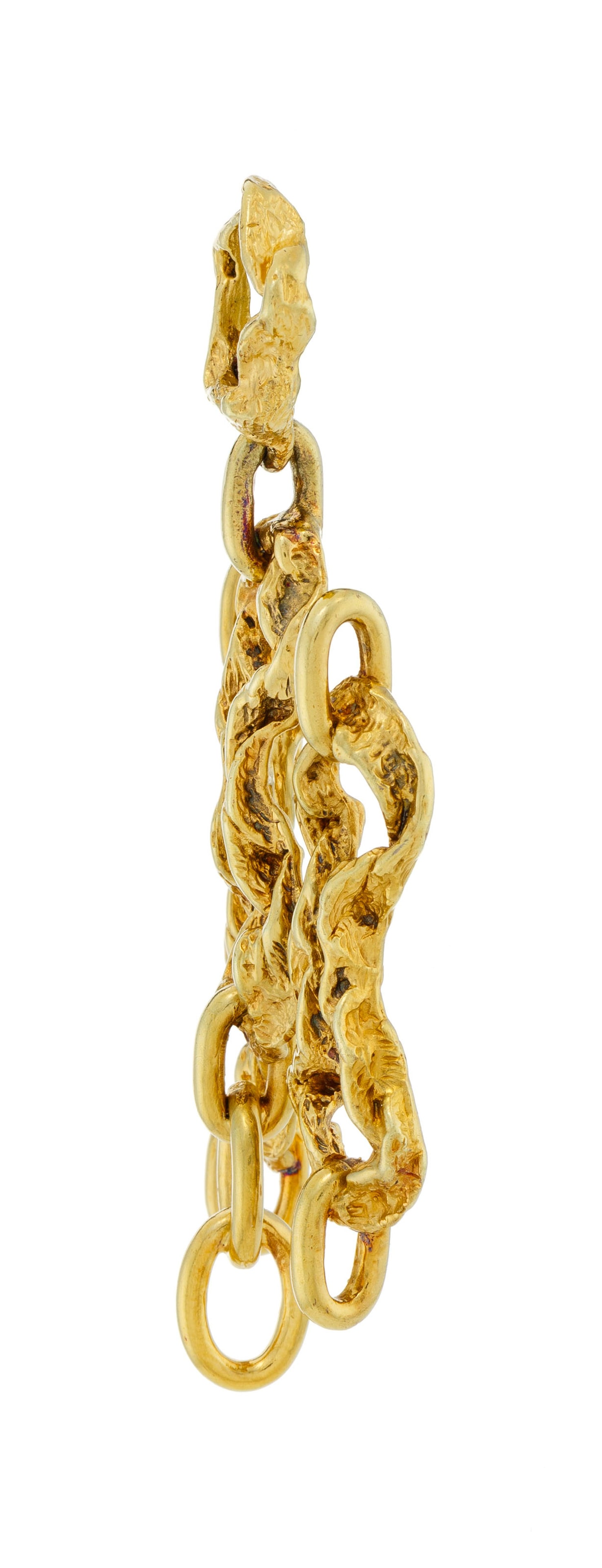 Gilbert Albert, sautoir en vermeil froissé, on joint un pendentif au design identique fabriqu&# - 4