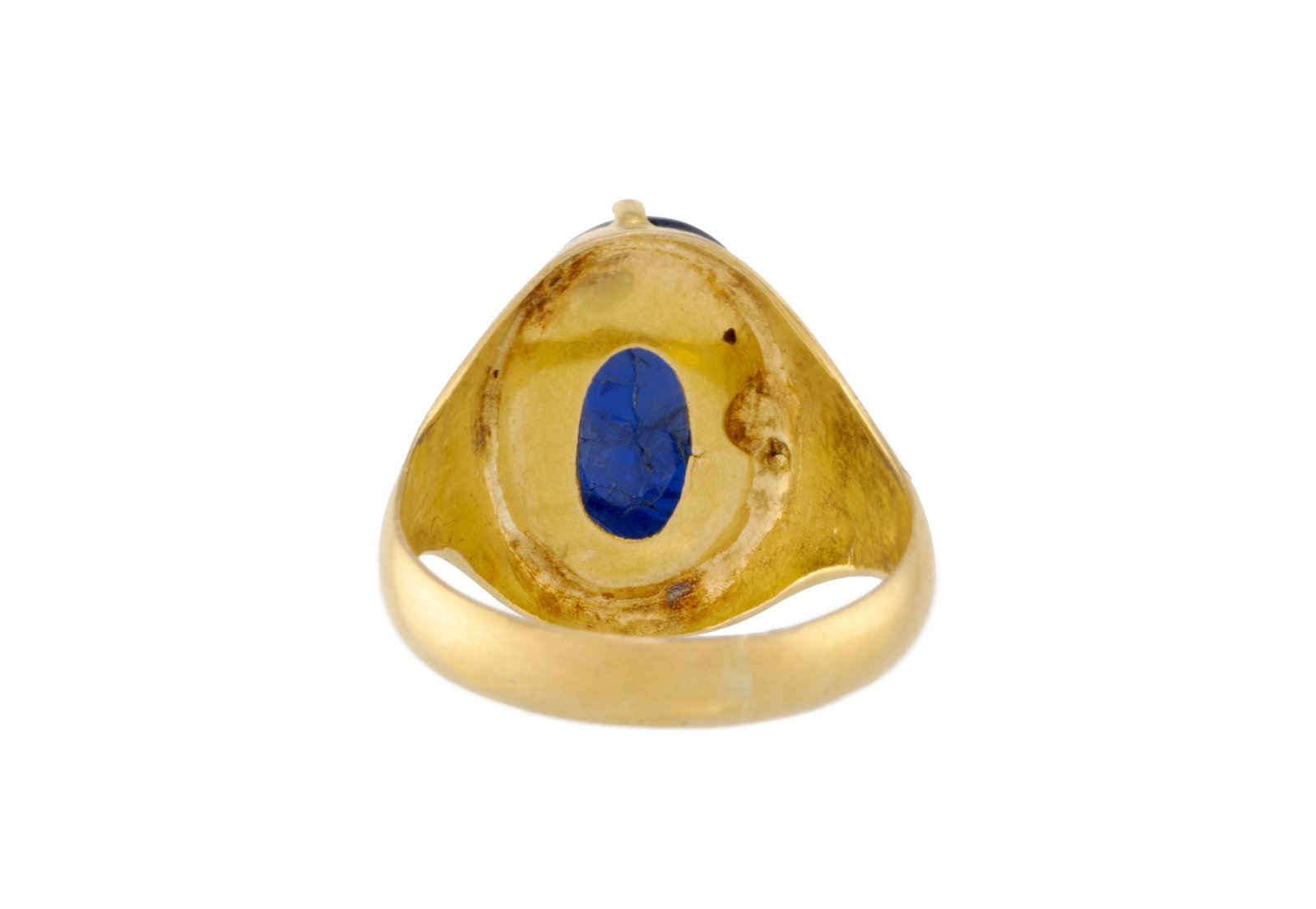 Bague or 750 sertie d'un saphir poli, doigt 58-18, 6g - 3