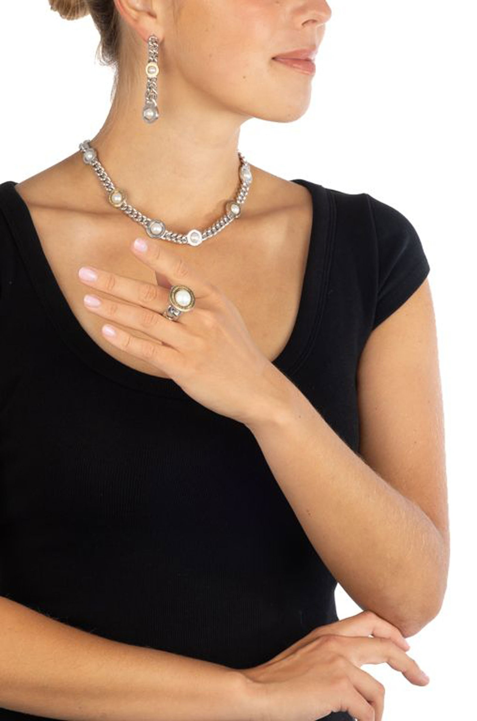 Pianegonda, lot composé d'une bague, d'une paire de pendants d'oreilles et d'un collier en arge - 11