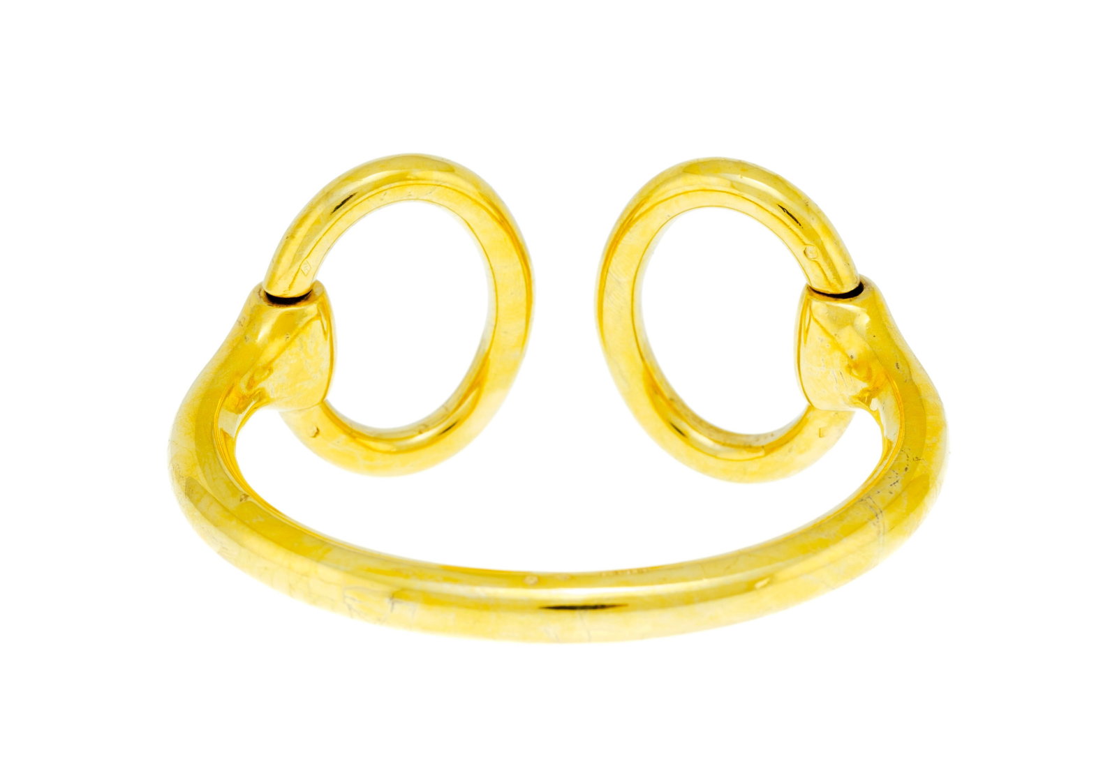 Hermès, bracelet étriers en vermeil, signé, circ. 16 cm - 3