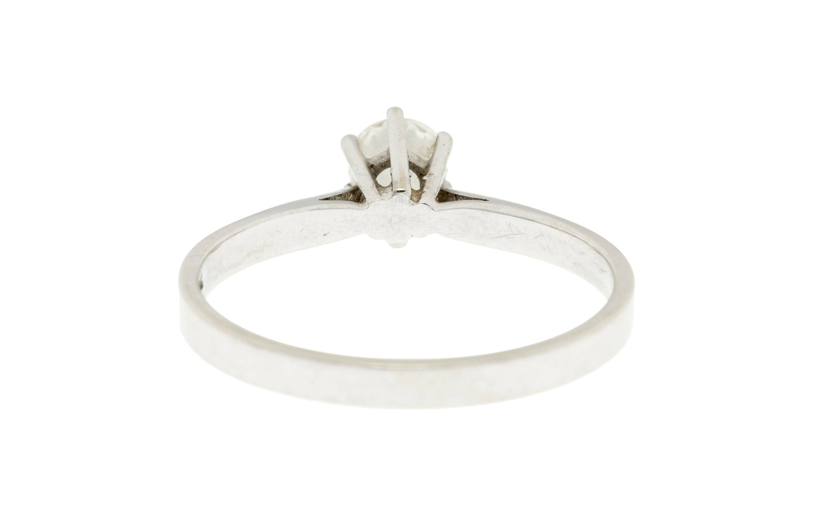 Solitaire or gris 750 serti d’un diamant taille brillant (env. 0.25 ct), doigt 53-13 - 3