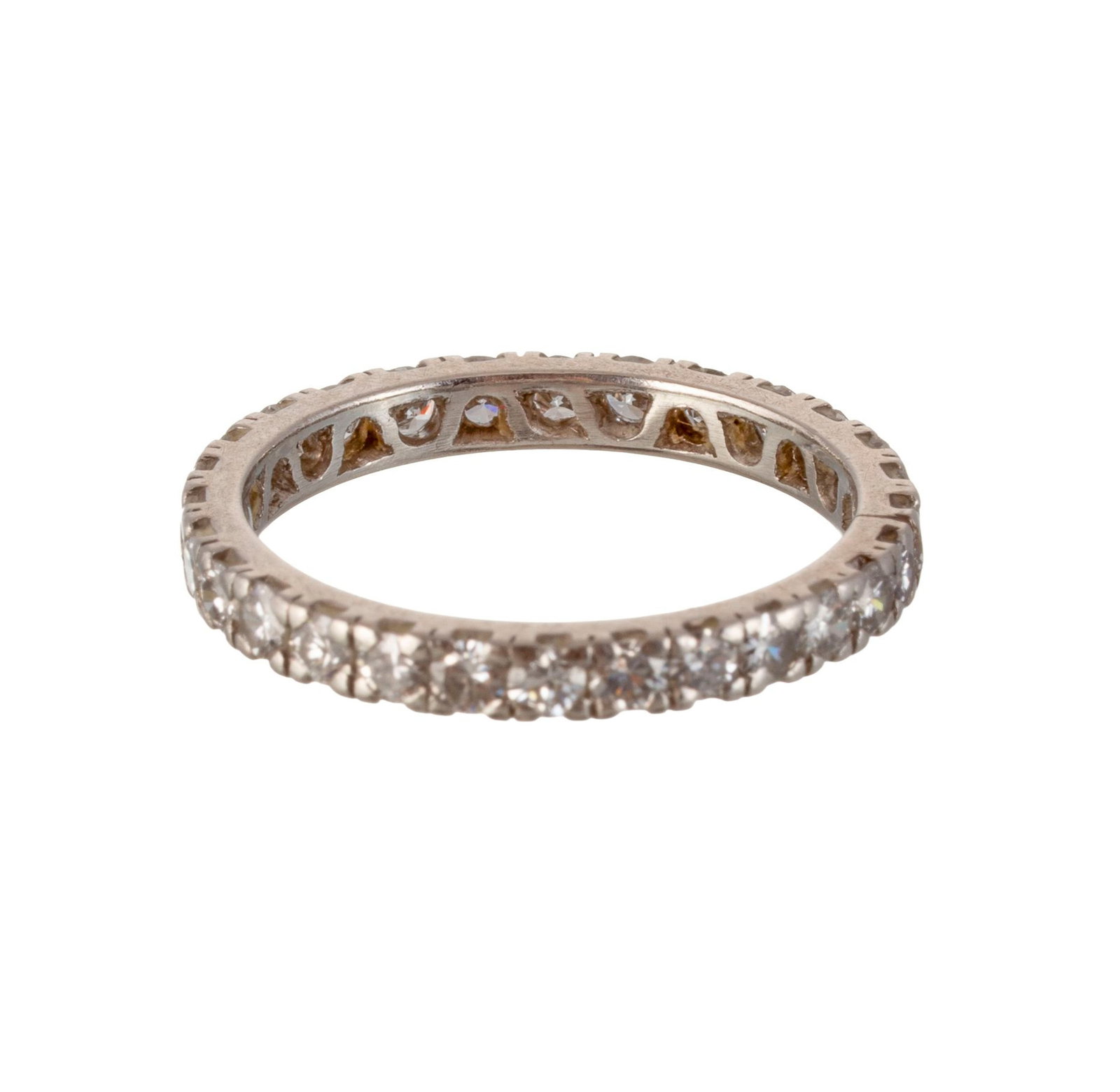 Anneau rivière en platine serti de diamants taille brillant, doigt 51-11 - 3