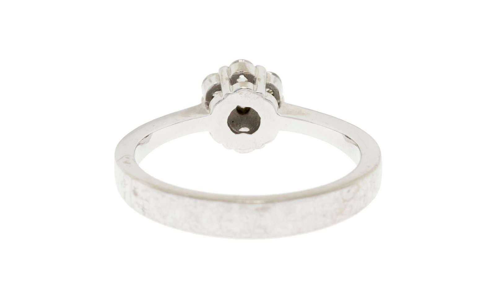 Bague fleur or gris 750 sertie de diamants taille brillant, doigt 56-16, 5g - 3