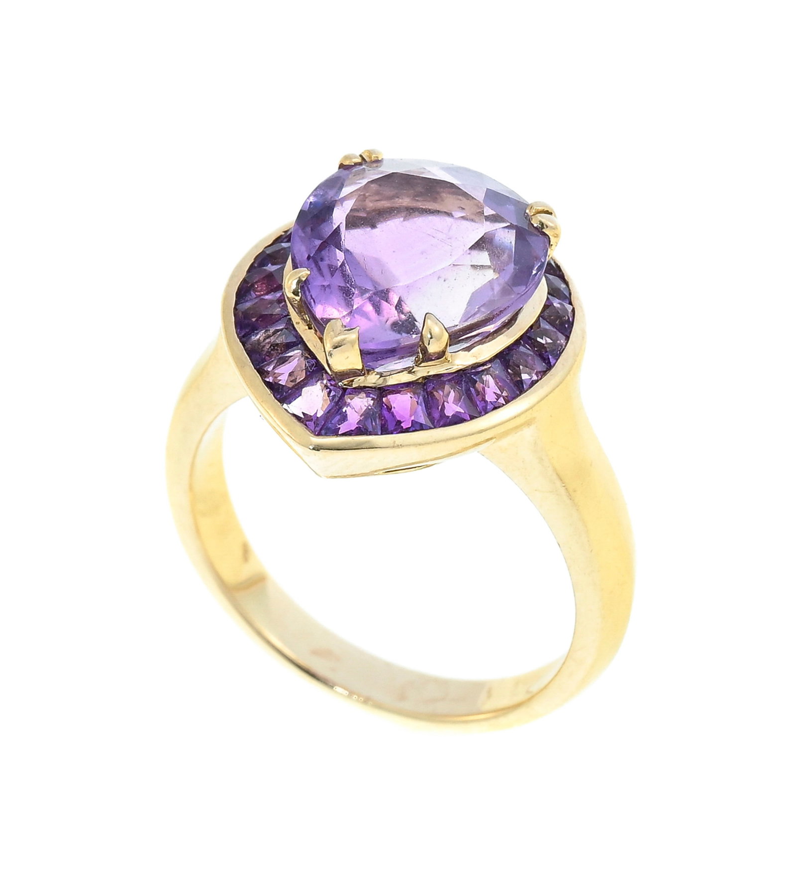 Mouawad, bague or 750 sertie d'une améthyste taille poire entourée d'améthystes calib - 3