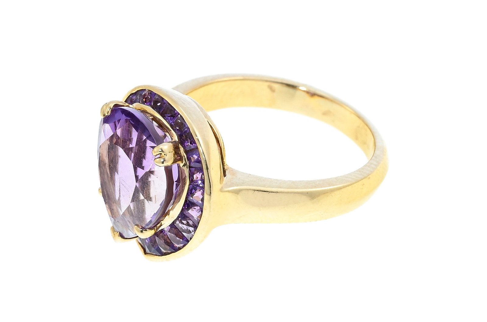 Mouawad, bague or 750 sertie d'une améthyste taille poire entourée d'améthystes calib - 4