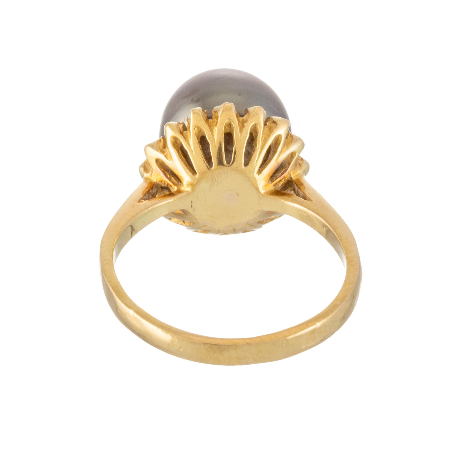 Bague or 750 ornée d'une perle de culture de Tahiti, doigt 52-12, 4g Les bénéfic - 3