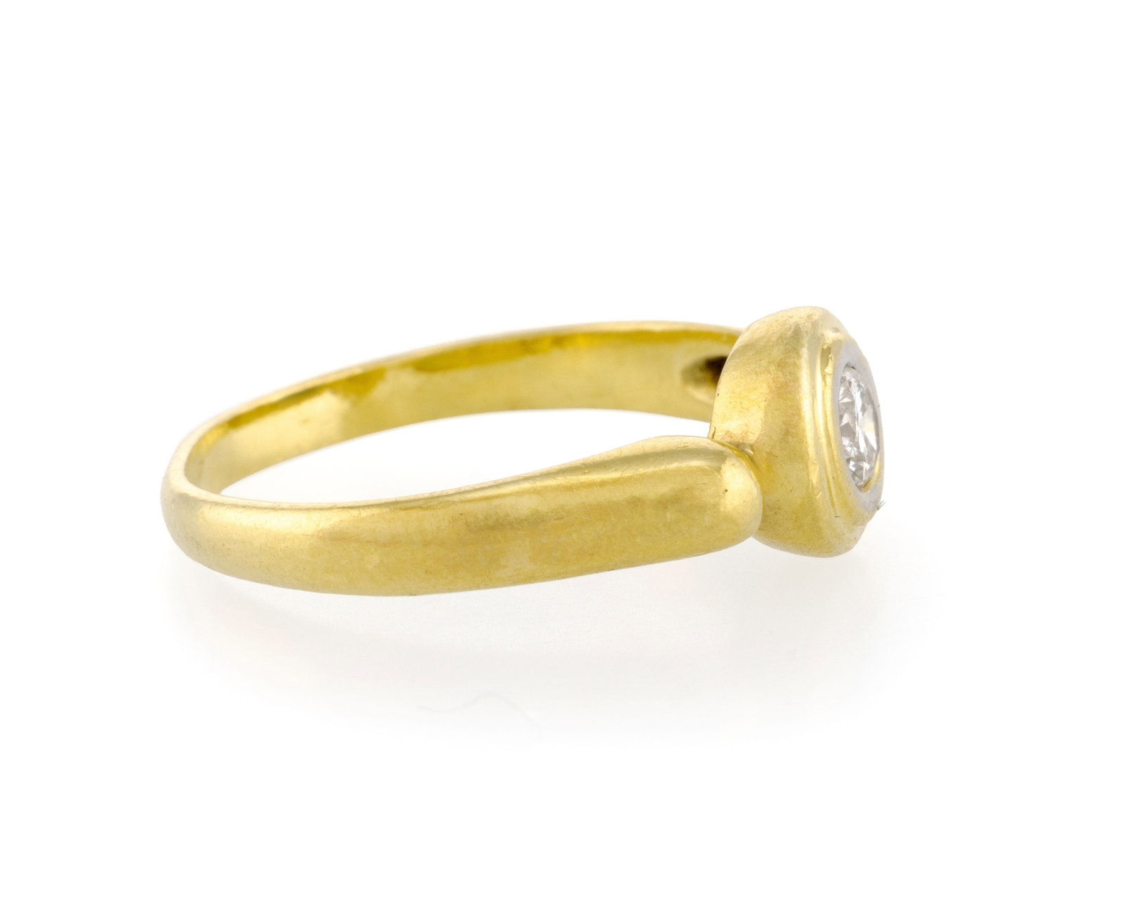 Solitaire or 750 serti d'un diamant taille brillant, doigt 56-16, 4g - 2