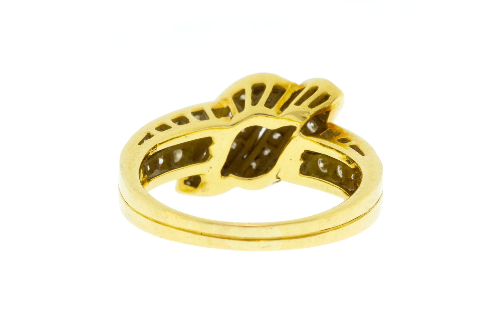 Bague or 750 sertie de lignes de diamants taille brillant, doigt 52-12, 4g - 3