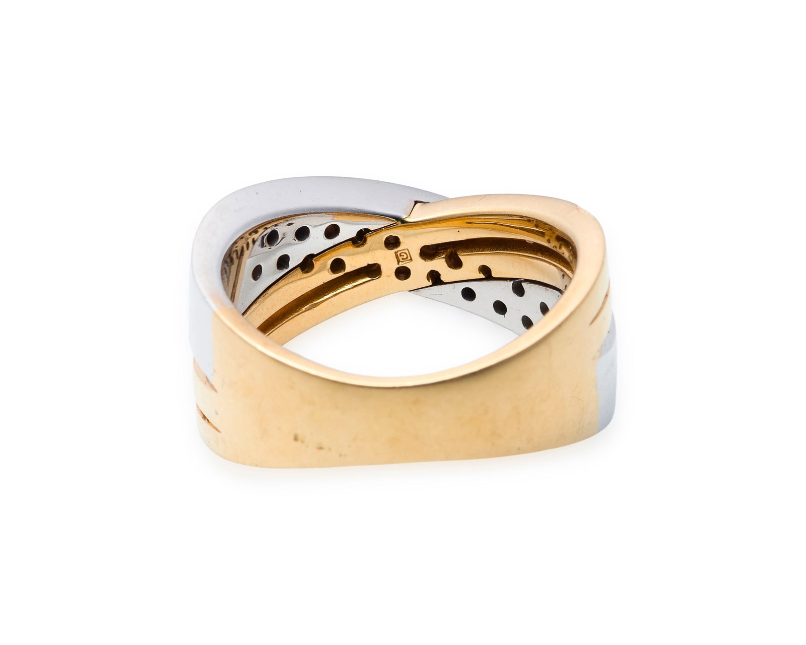 Bague 2 ors 750 sertie de diamants taille brillant, doigt 52-12, 10g - 3