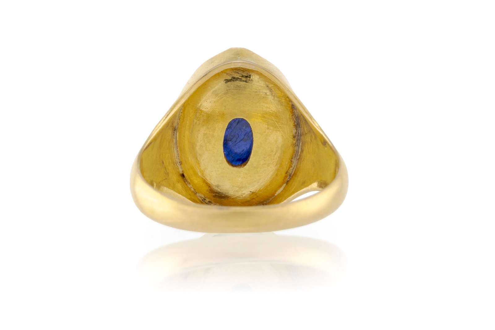 Bague or 750 sertie d'un saphir poli, doigt 54-14, 5g - 3