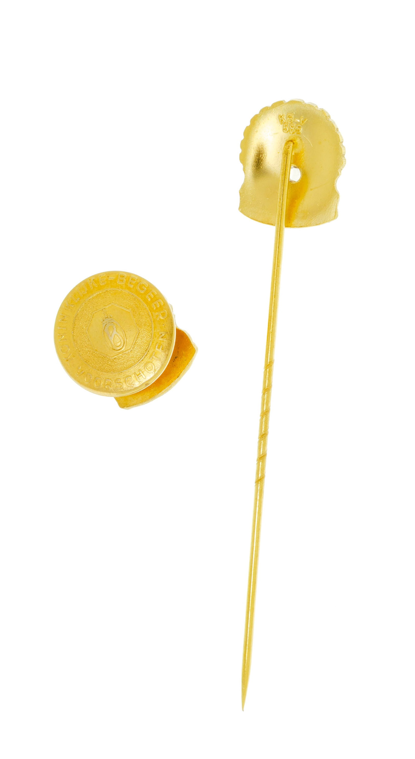 Ensemble composé d'une épingle et d'un bouton commémoratifs en or 585 ornés de c - 2