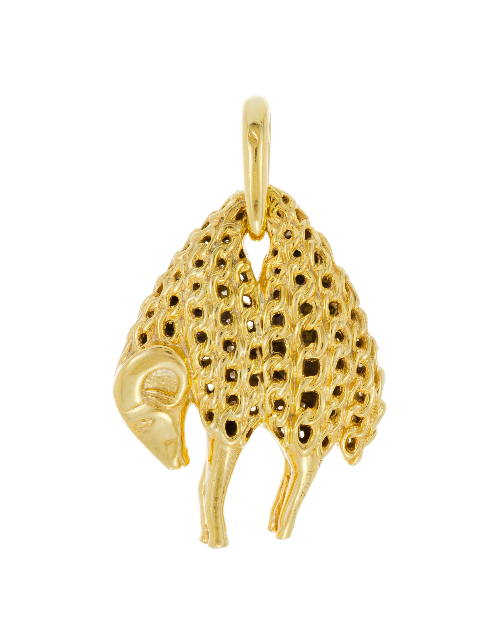 Cartier, pendentif Toison d'or en or 750 serti de diamants taille 8/8, signé, numéroté - 3