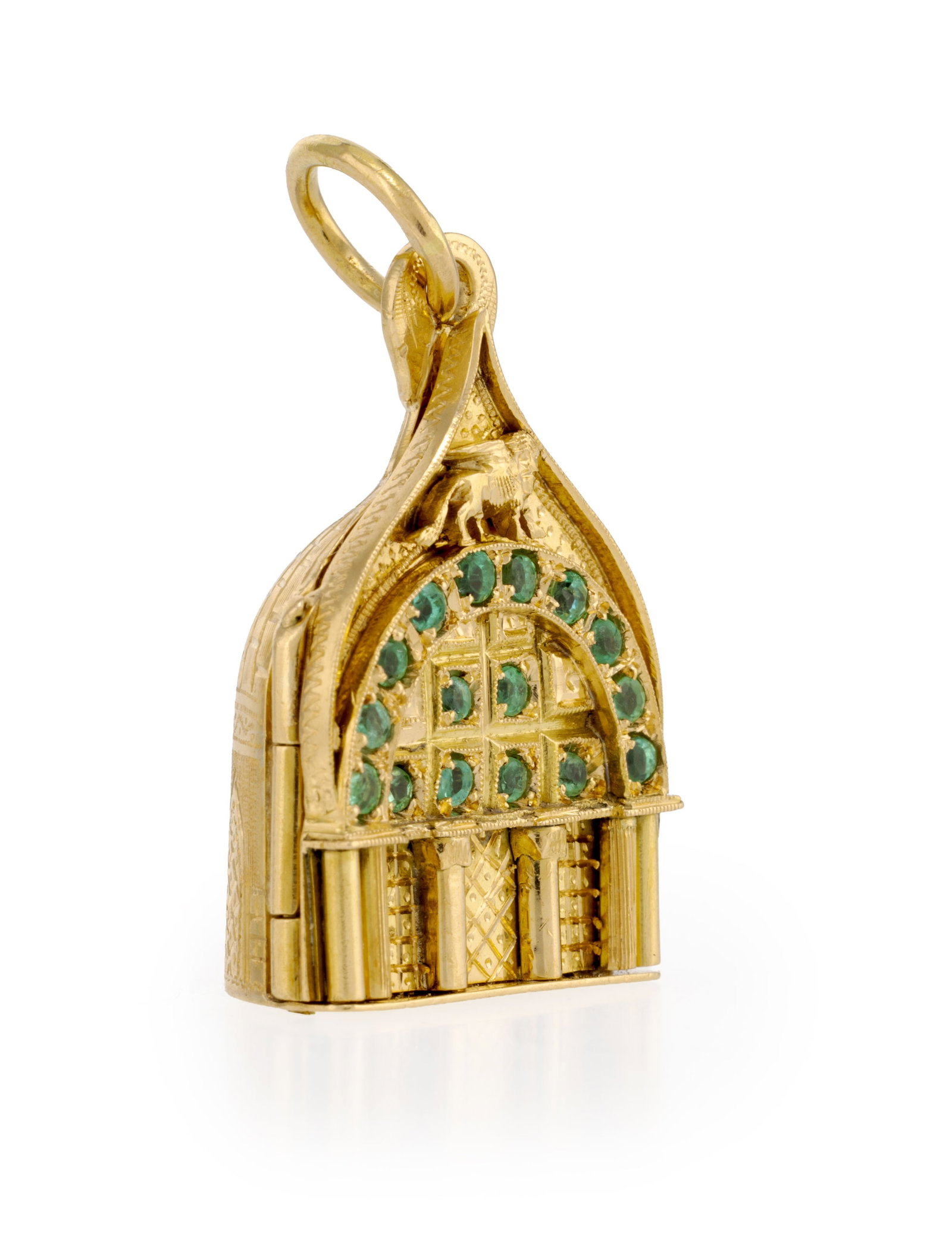 Nardi, pendentif à secret en or 750 figurant la partie supérieure de la façade de la  - 3