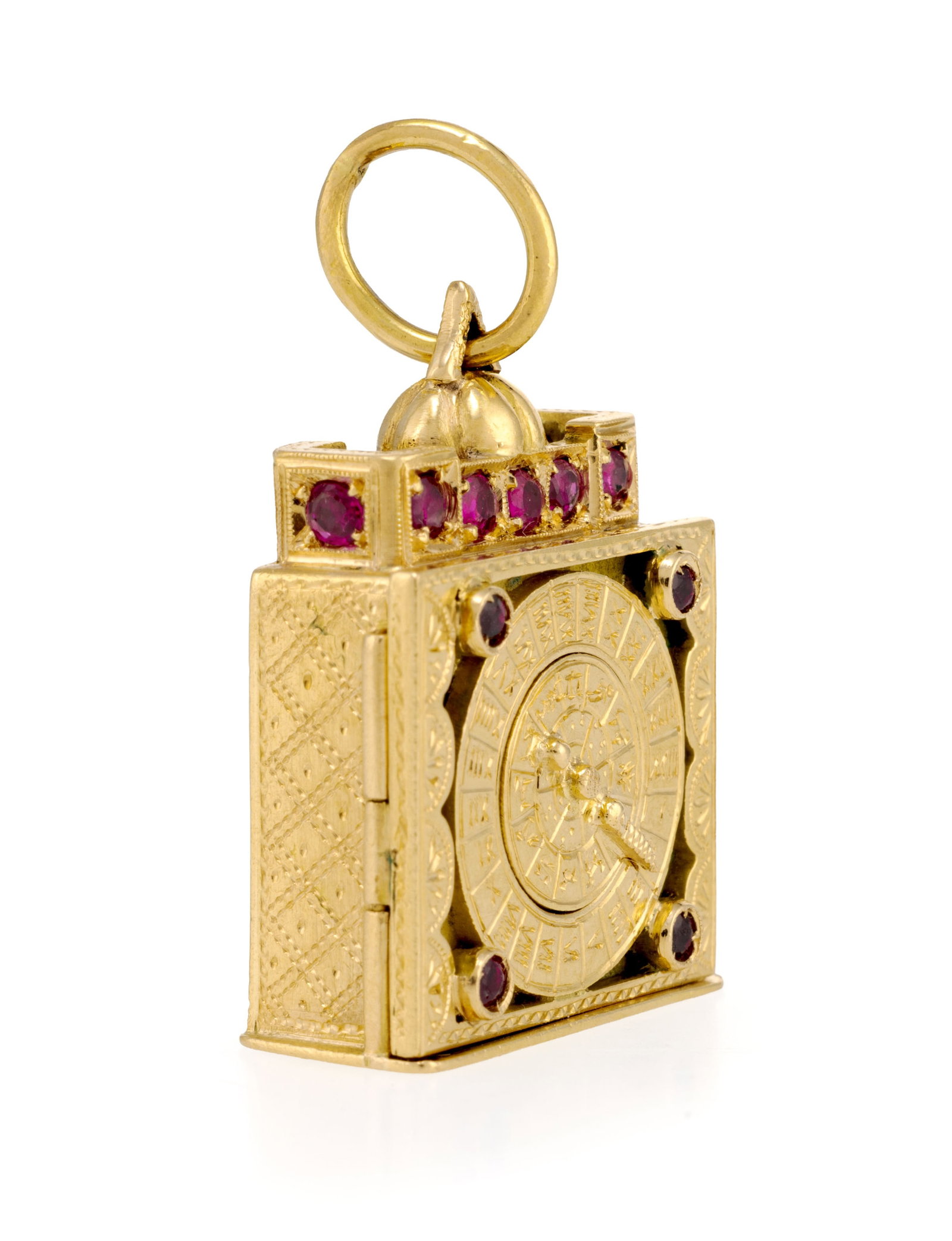 Nardi, pendentif en or 750 figurant l'horloge astrologique de la place St-Marc à Venise sertie  - 3