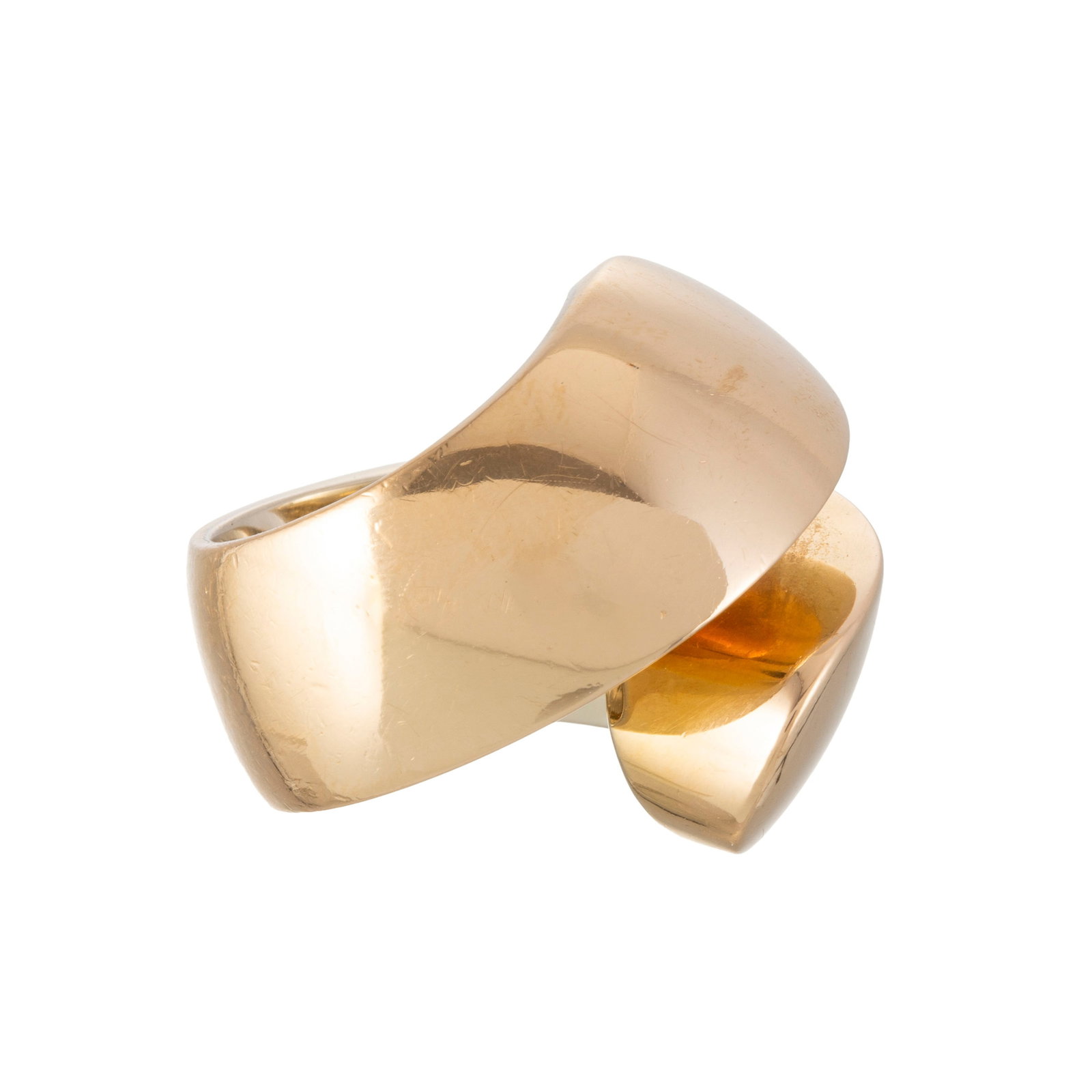 Vhernier, Verso, bague en or rose 750 aux extrémités arrondies, signée, doigt 53-13,  - 2