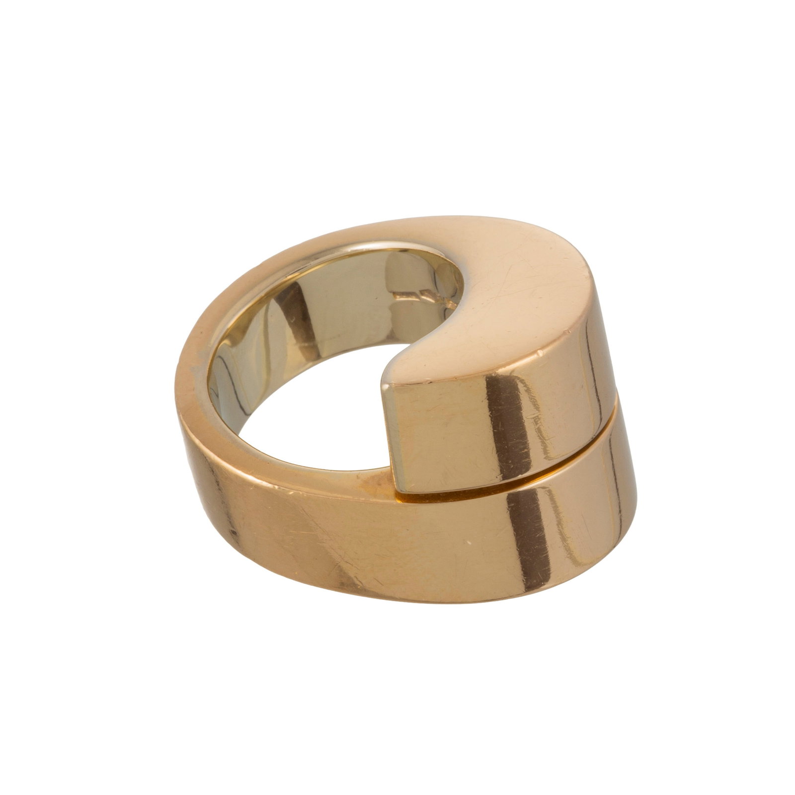 Vhernier, Dondolo, bague or 750 formée d'un double bandeau bombé, signée, doigt 52-12 - 3