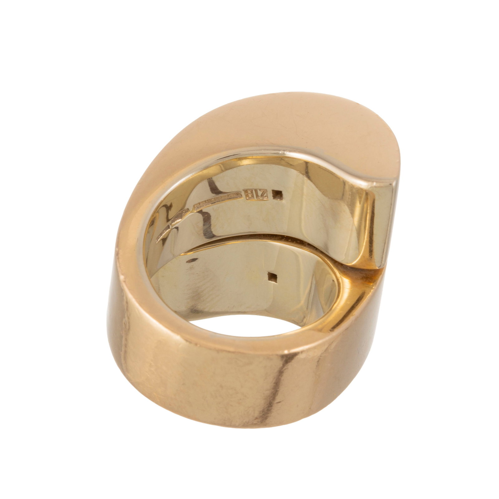 Vhernier, Dondolo, bague or 750 formée d'un double bandeau bombé, signée, doigt 52-12 - 4