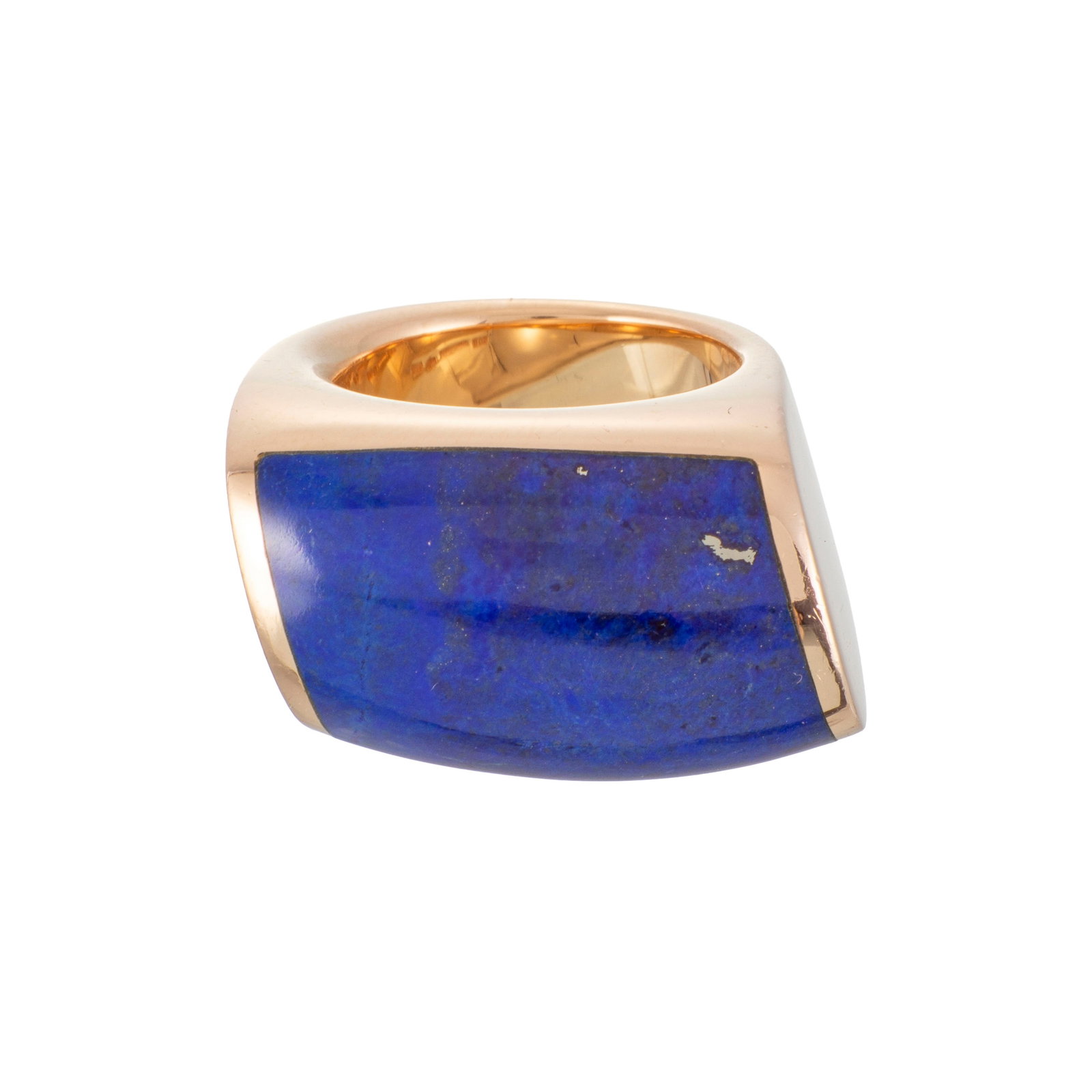 Vhernier, Plateau, bague or 750 ornée d'un élément en lapis-lazuli, signée, doig - 2