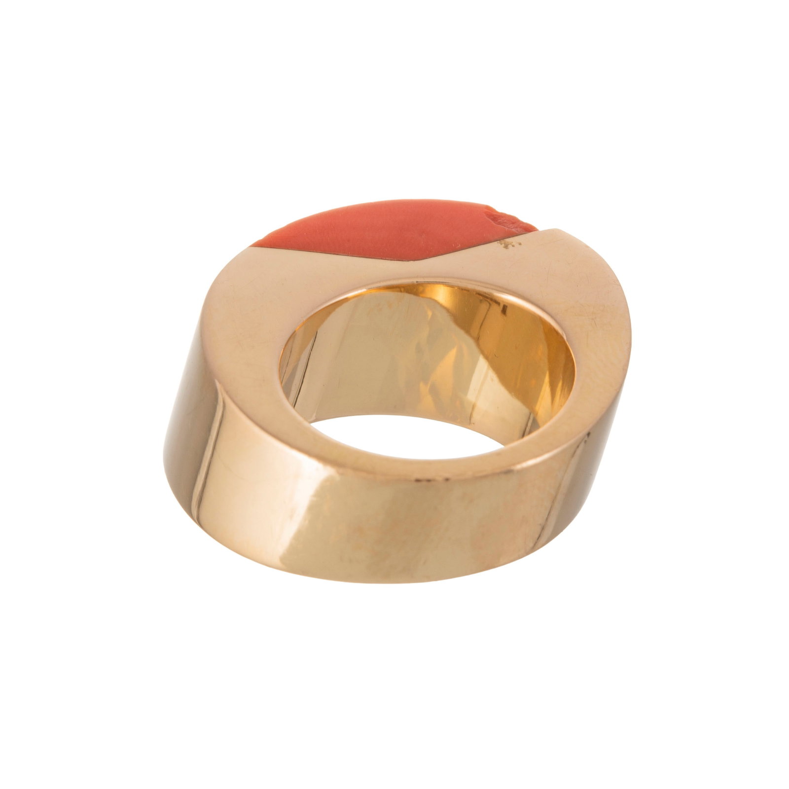 Vhernier, Timpano, bague or 750 ornée d'un élément en corail, signée, doigt 54-1 - 4