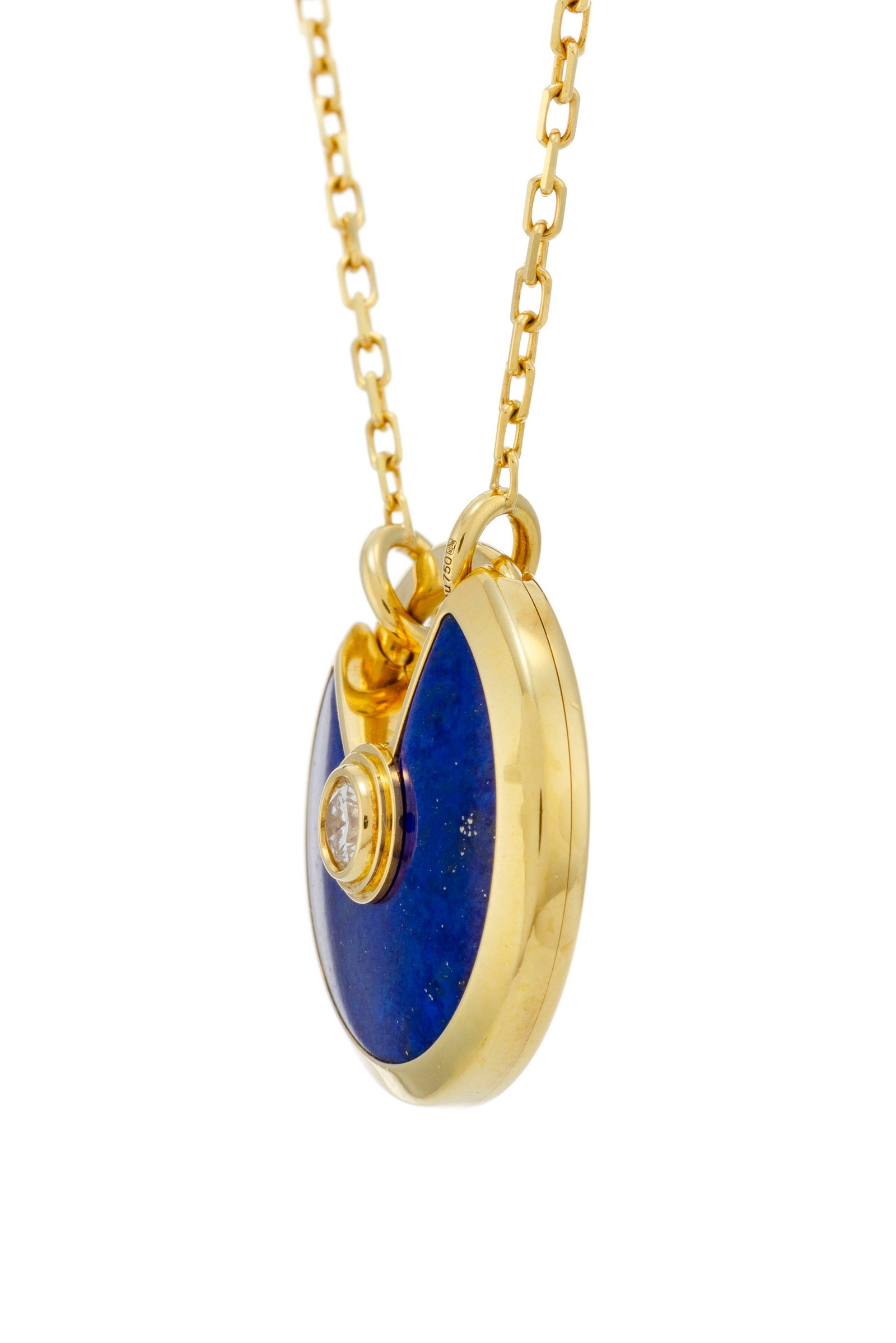 Cartier, Amulette, collier or 750 à maille forçat retenant un centre serti d'un diamant et - 2
