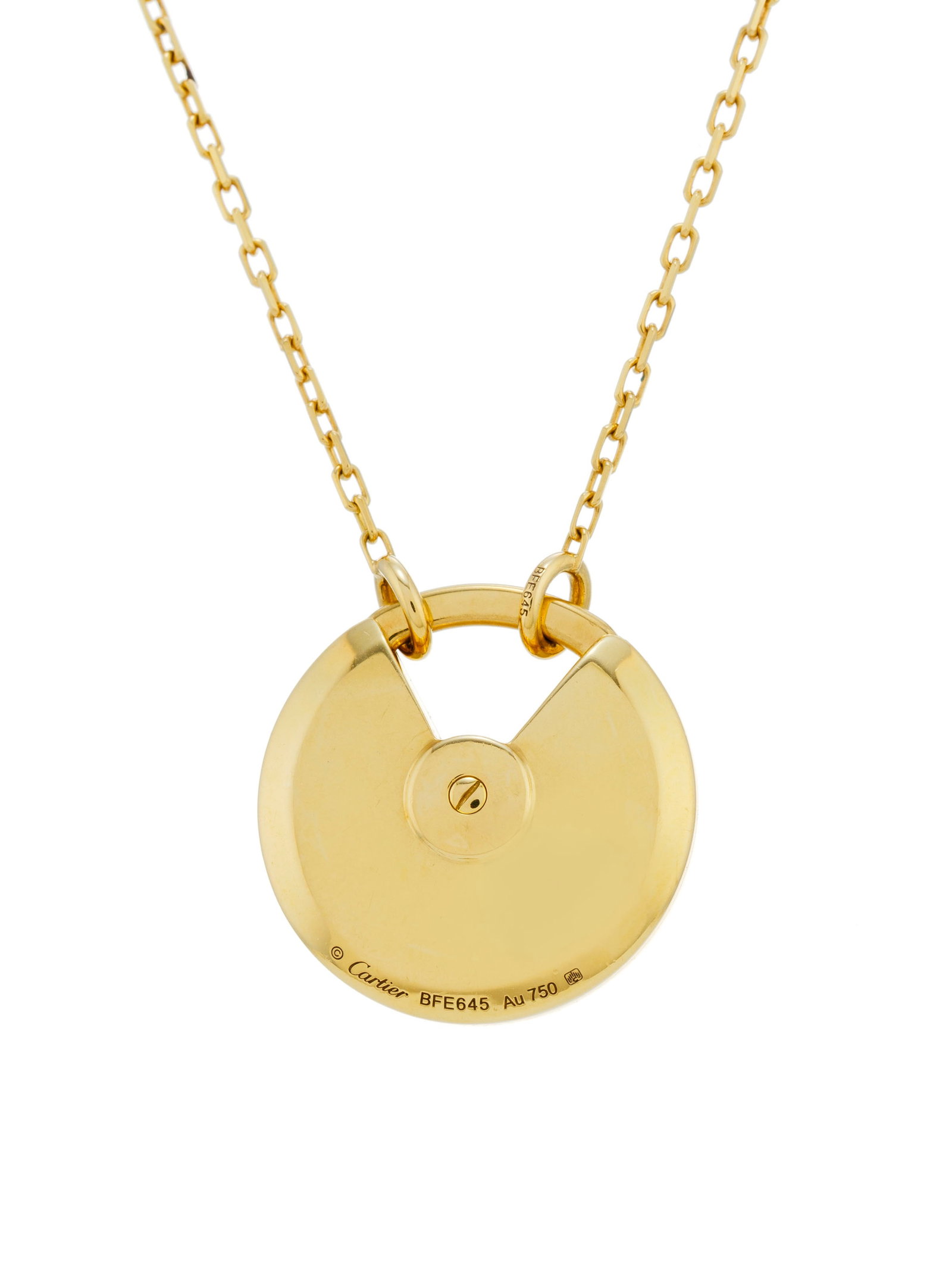 Cartier, Amulette, collier or 750 à maille forçat retenant un centre serti d'un diamant et - 3