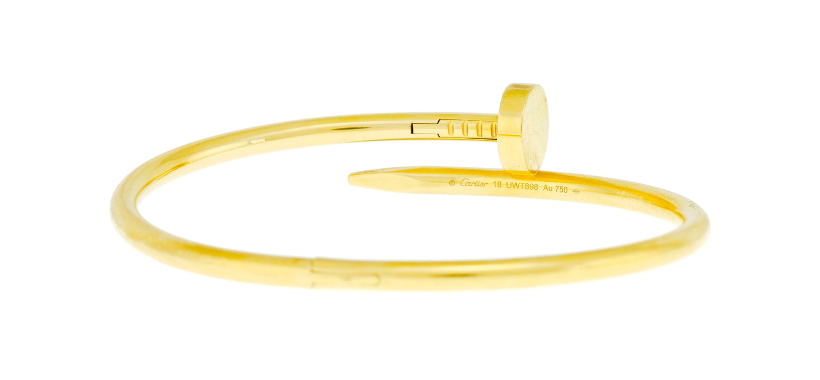Cartier, Juste un clou, bracelet rigide en or 750, signé, numéroté UWT898, circ. 18 c - 2